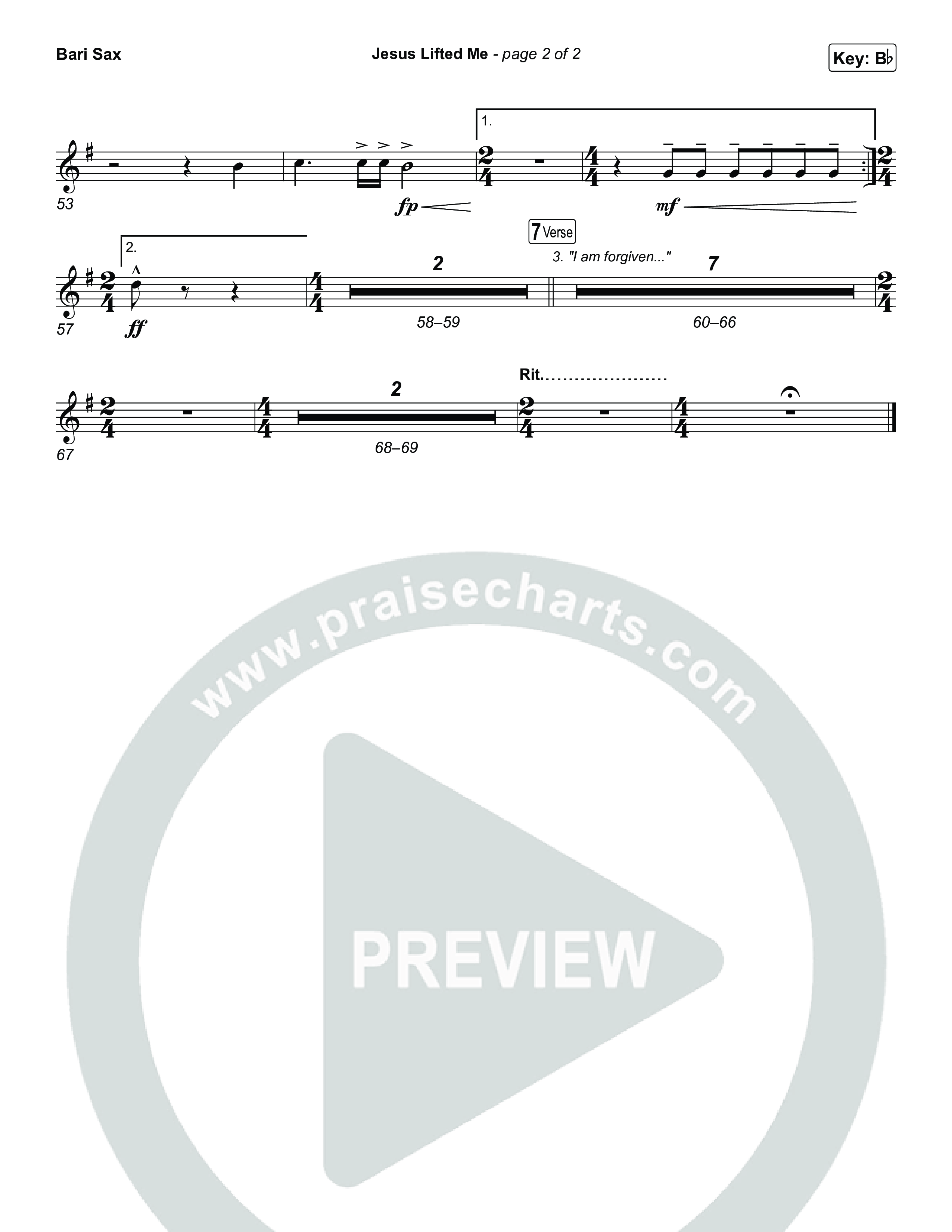 Jesus Lifted Me Bari Sax (CAIN / Brooke Ligertwood)