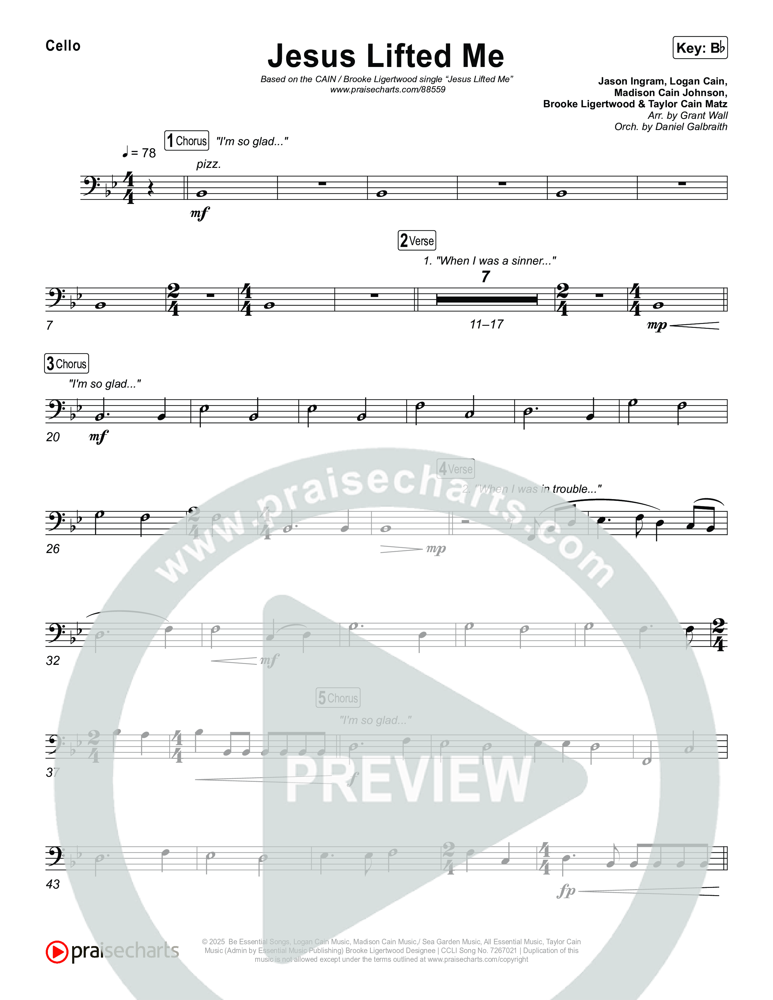 Jesus Lifted Me Cello (CAIN / Brooke Ligertwood)