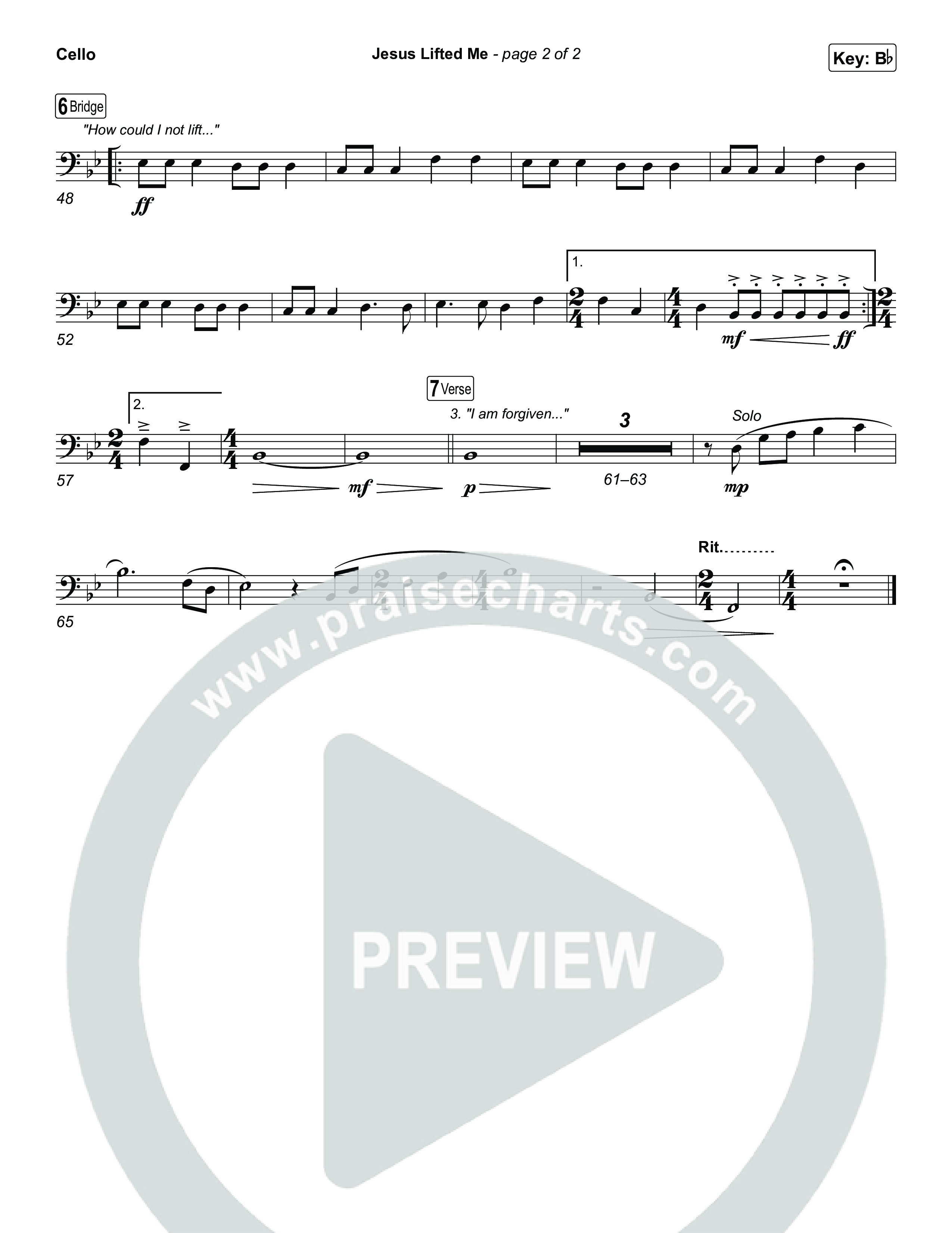 Jesus Lifted Me Cello (CAIN / Brooke Ligertwood)