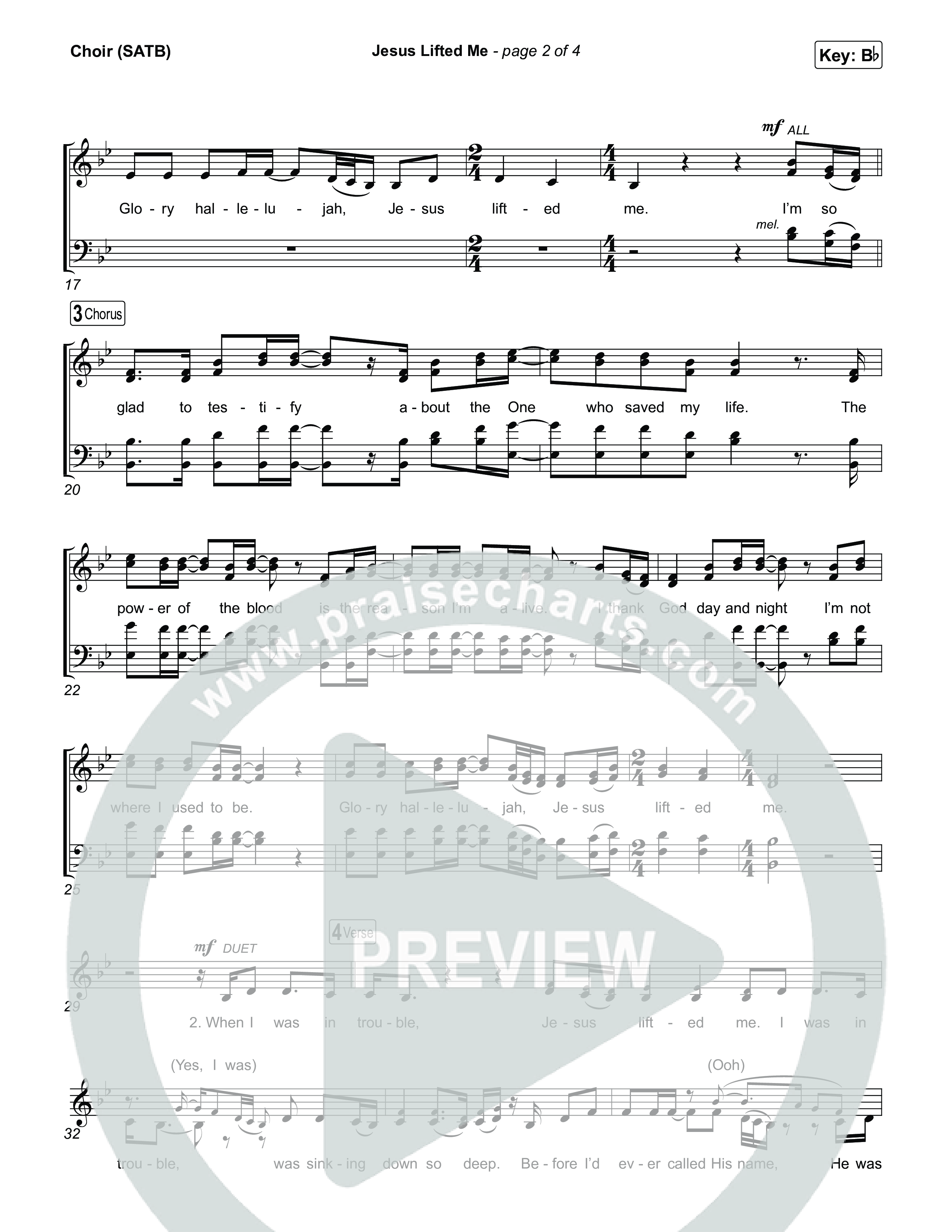Jesus Lifted Me Choir Sheet (SATB) (CAIN / Brooke Ligertwood)