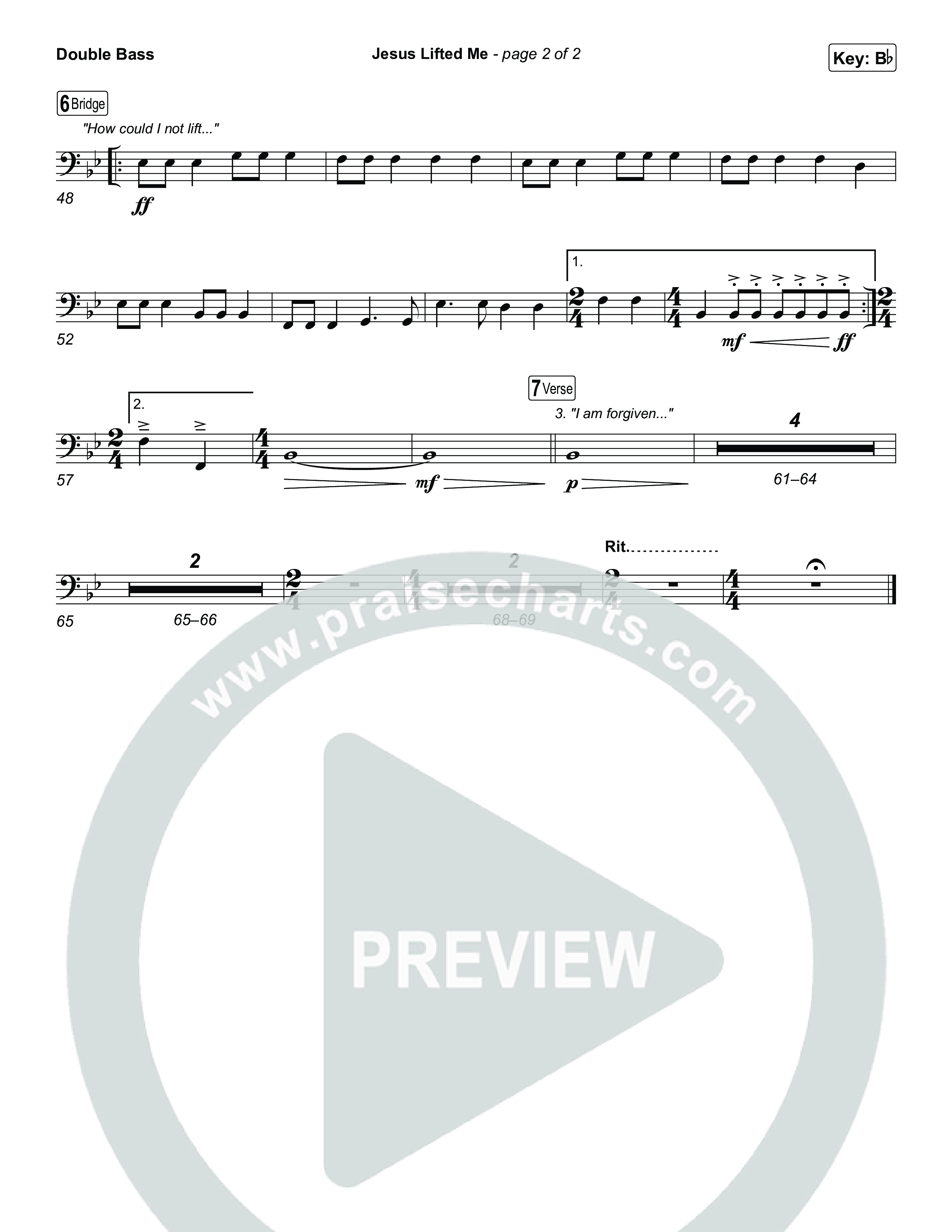 Jesus Lifted Me String Bass (CAIN / Brooke Ligertwood)