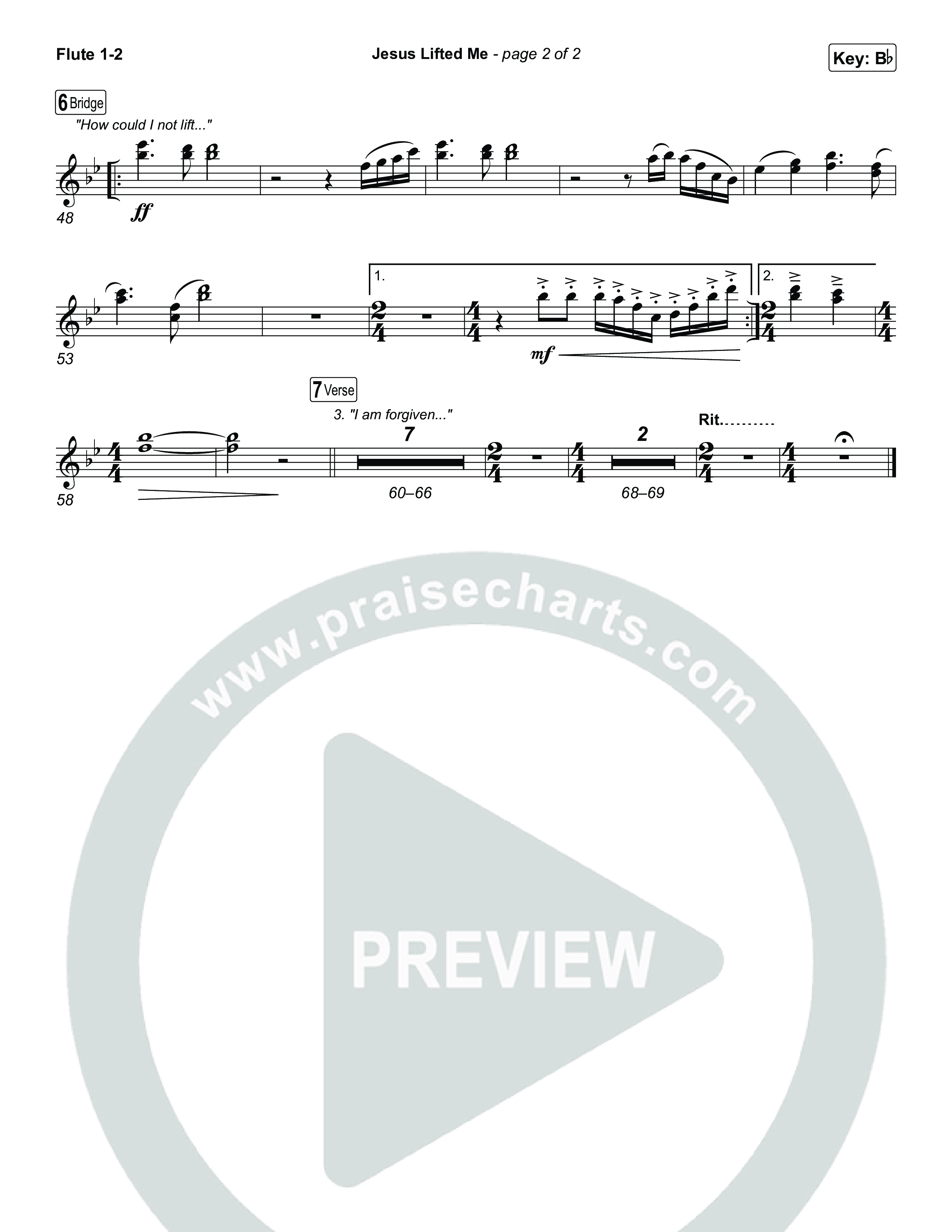 Jesus Lifted Me Flute 1,2 (CAIN / Brooke Ligertwood)