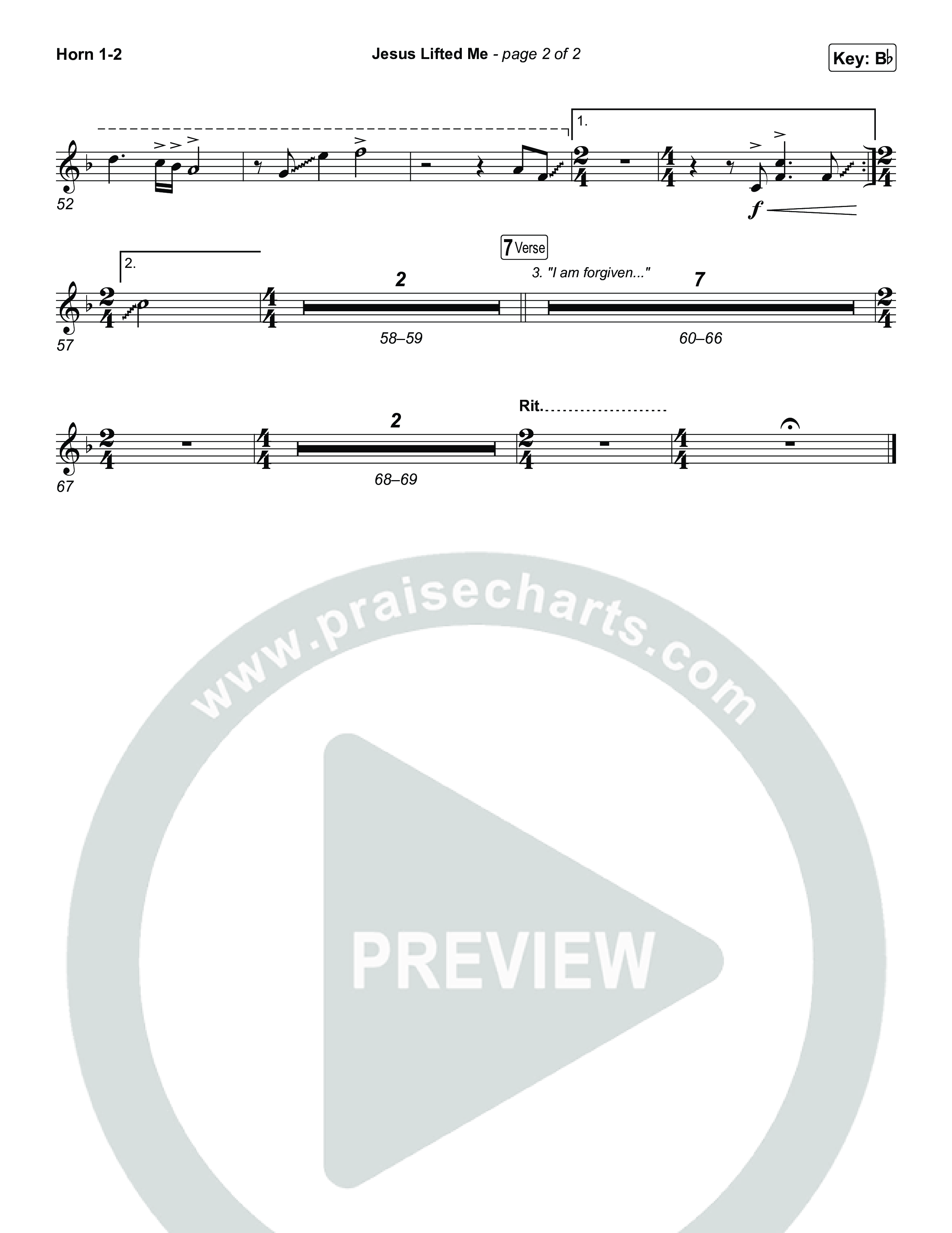 Jesus Lifted Me French Horn 1,2 (CAIN / Brooke Ligertwood)