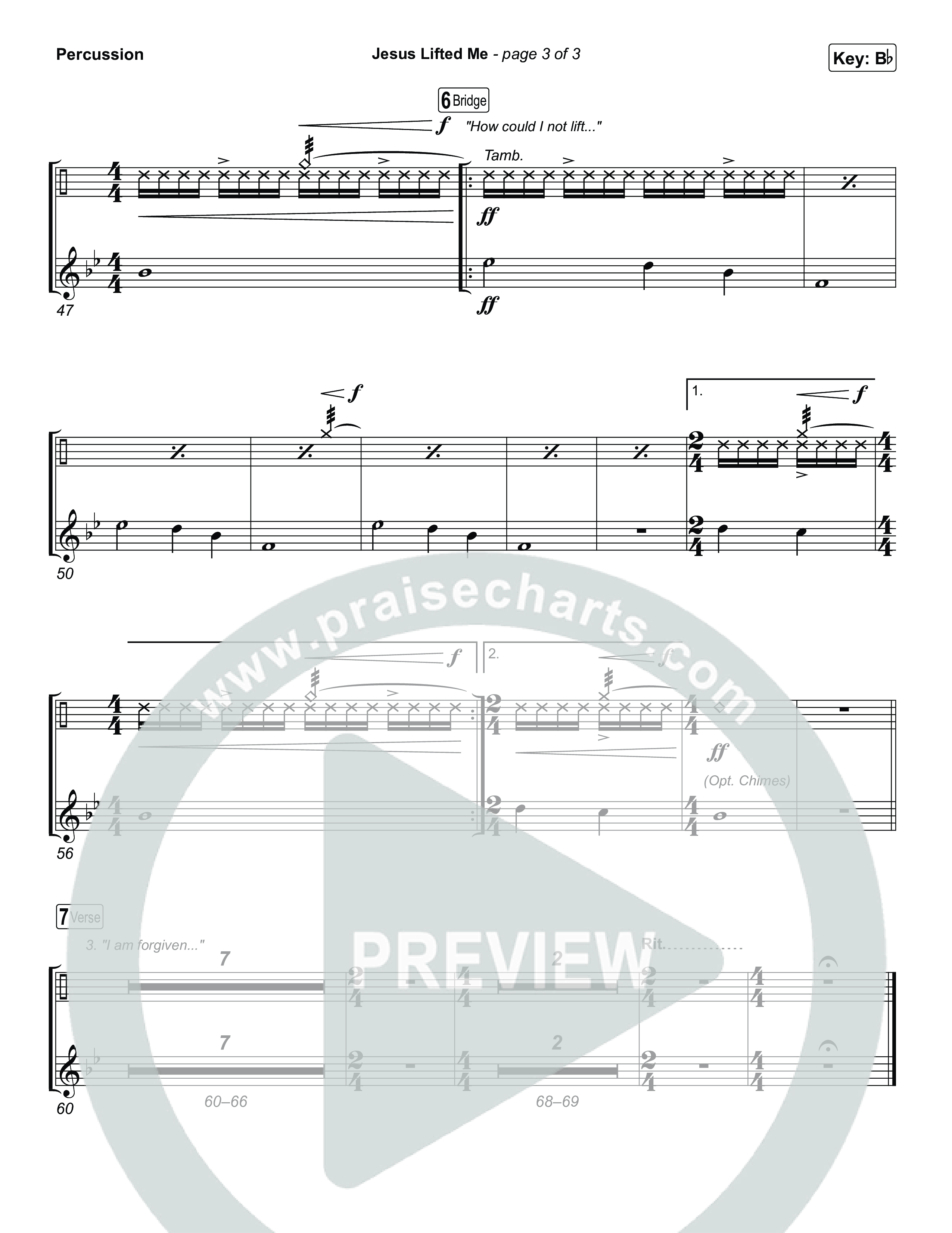 Jesus Lifted Me Percussion (CAIN / Brooke Ligertwood)