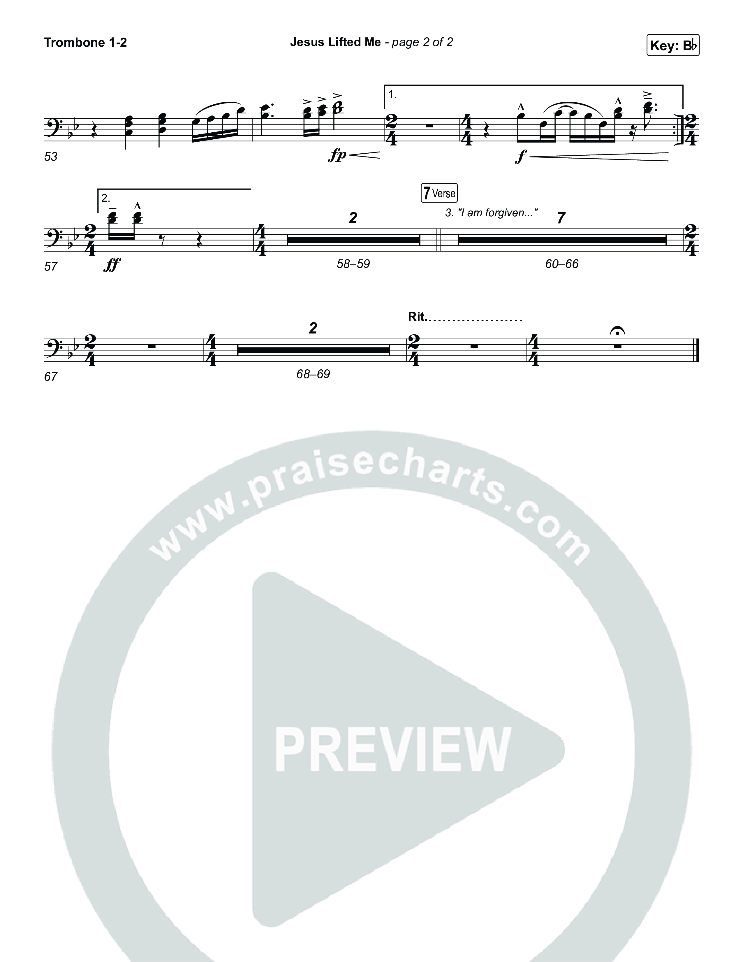 Jesus Lifted Me Trombone 1,2 (CAIN / Brooke Ligertwood)