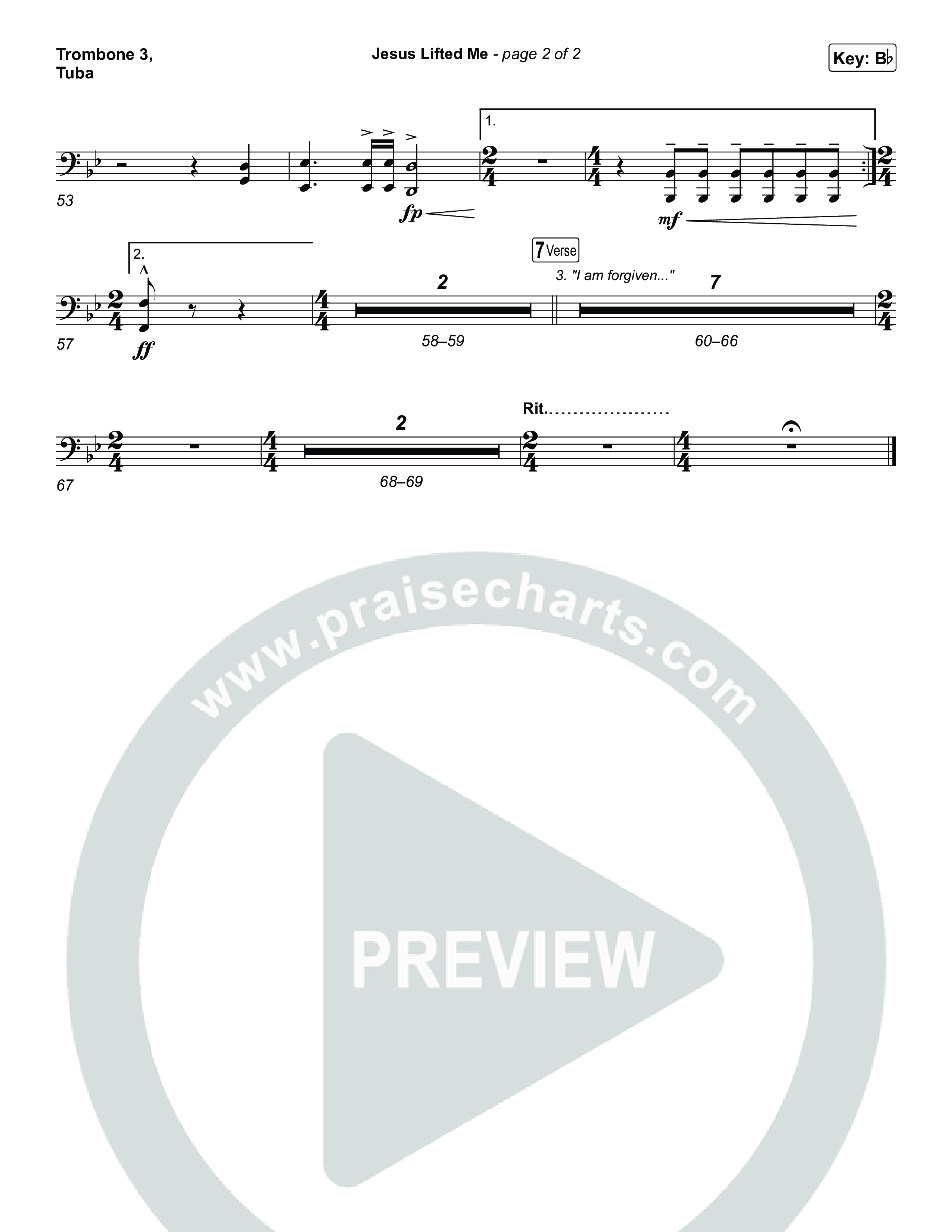 Jesus Lifted Me Trombone 3/Tuba (CAIN / Brooke Ligertwood)