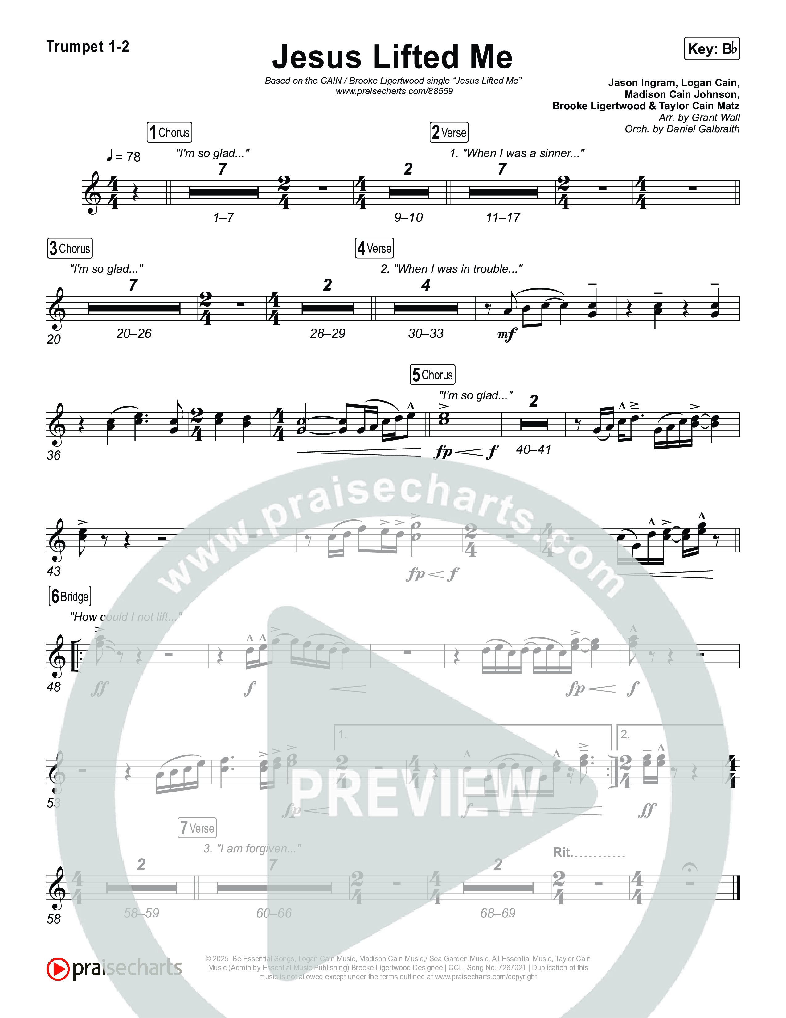 Jesus Lifted Me Trumpet 1,2 (CAIN / Brooke Ligertwood)