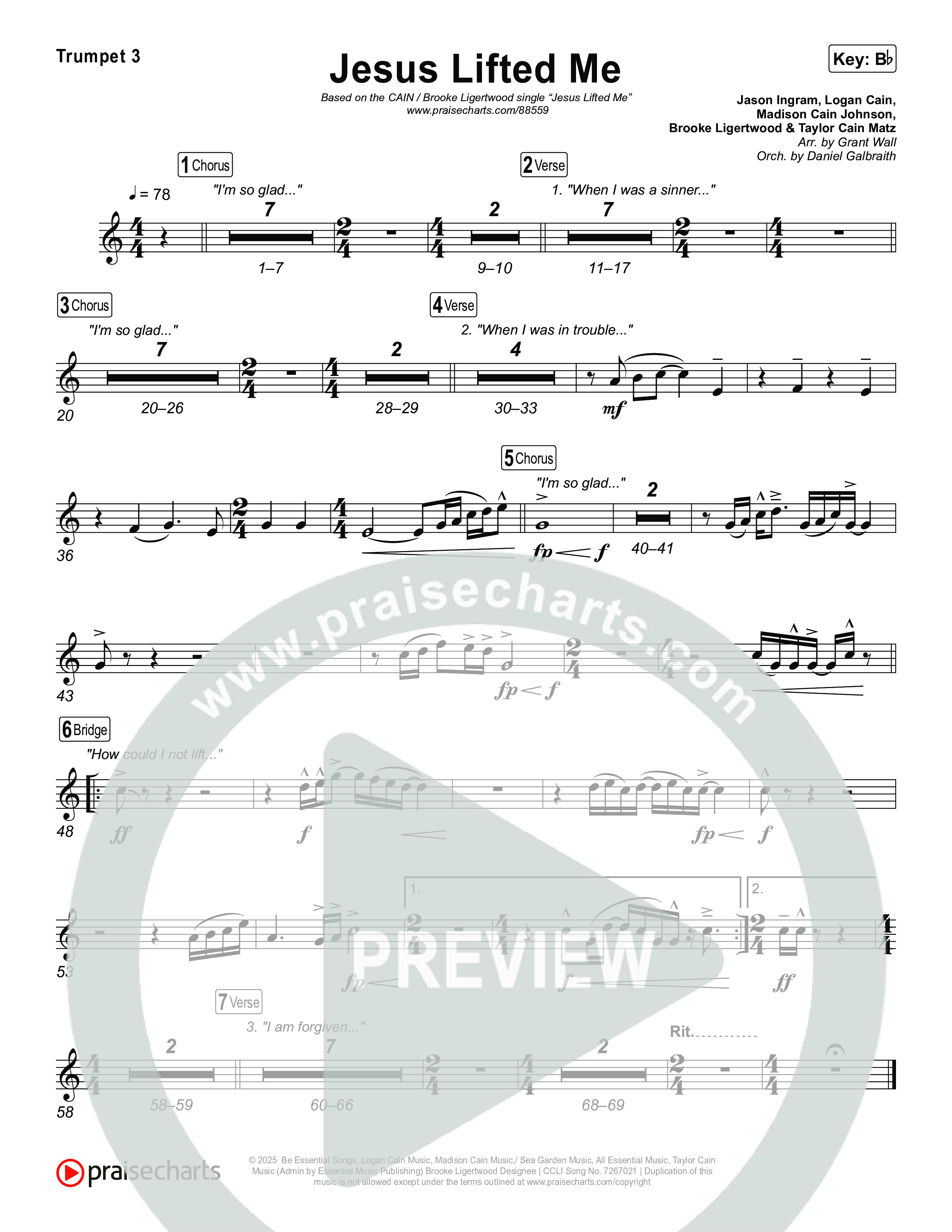 Jesus Lifted Me Trumpet 1,2 (CAIN / Brooke Ligertwood)