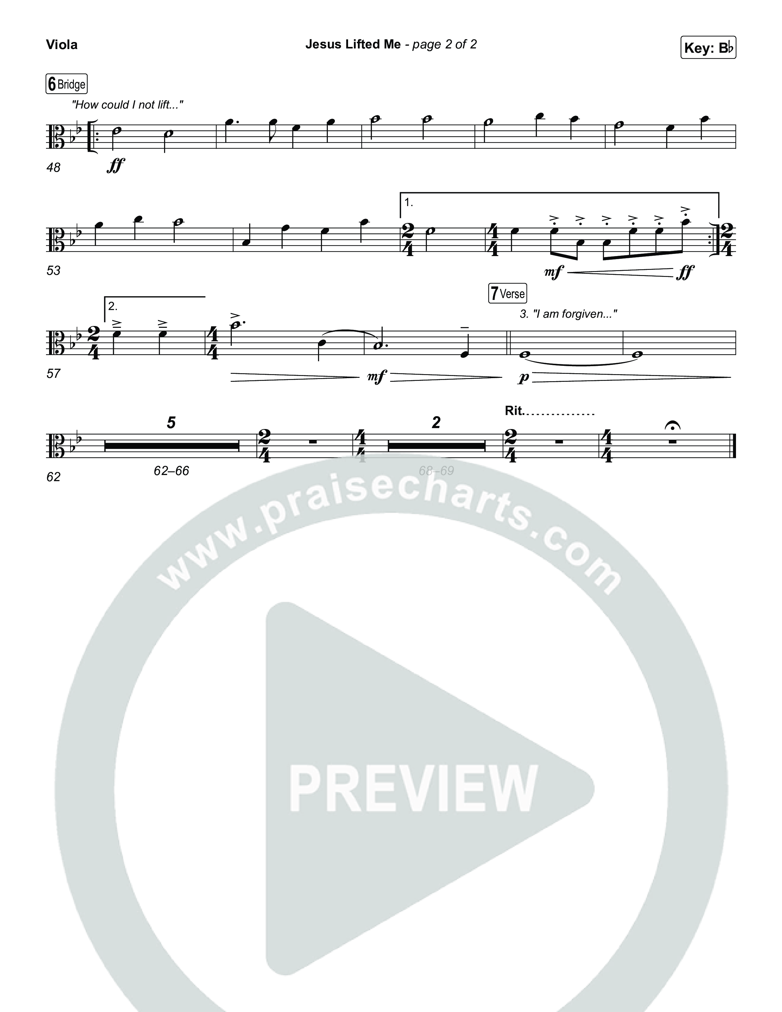 Jesus Lifted Me Viola (CAIN / Brooke Ligertwood)