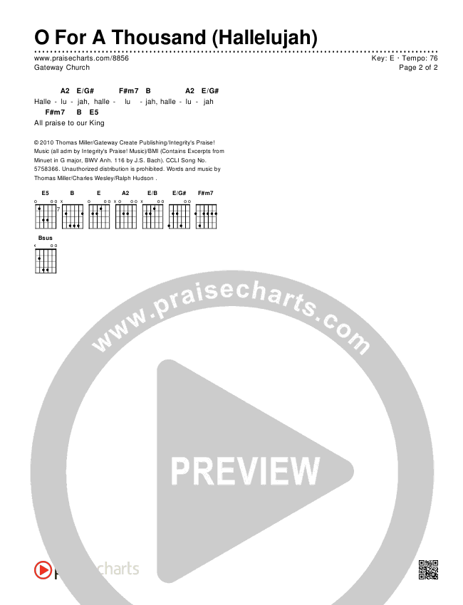O For A Thousand Chords & Lyrics (Gateway Worship)