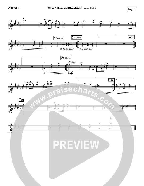 O For A Thousand Alto Sax (Gateway Worship)
