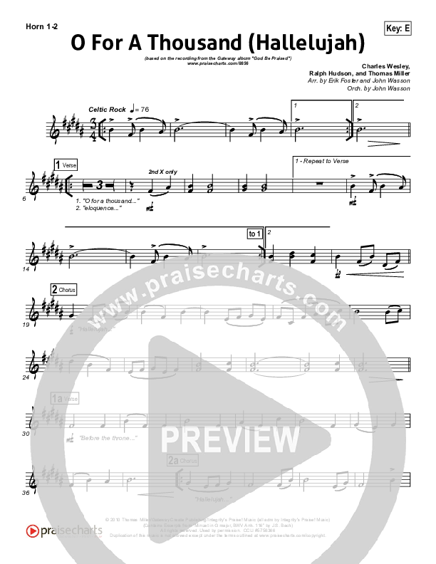 O For A Thousand Brass Pack (Gateway Worship)