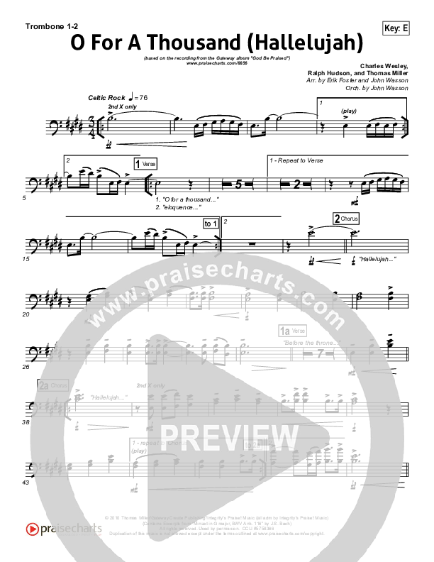 O For A Thousand Trombone 1/2 (Gateway Worship)