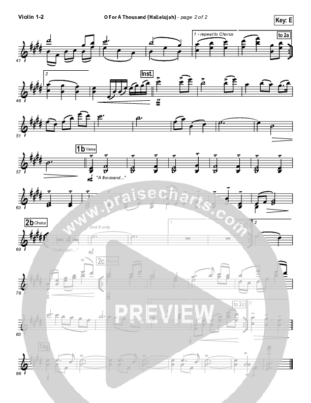 O For A Thousand Violin 1/2 (Gateway Worship)