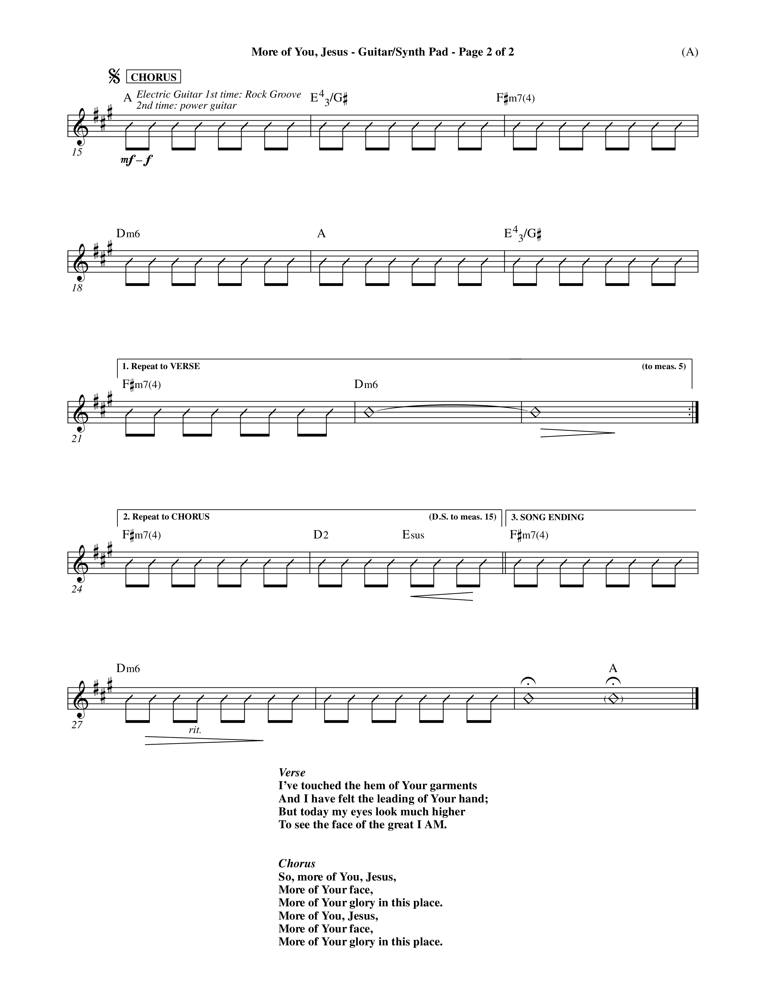 More Of You Jesus (Choral Anthem SATB) Acoustic Guitar (Word Music Choral / Orch. Dave Williamson)