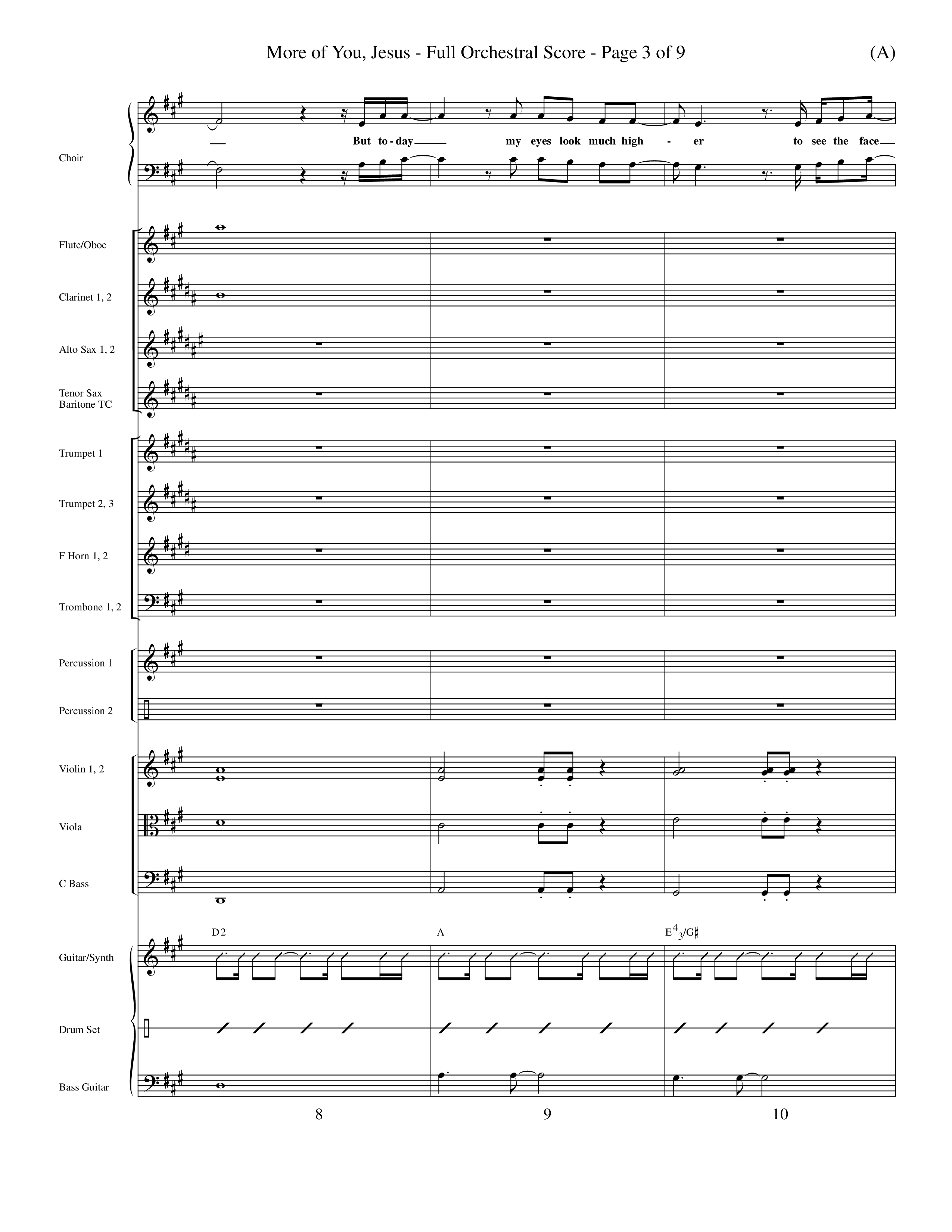 More Of You Jesus (Choral Anthem SATB) Orchestration (Word Music Choral / Orch. Dave Williamson)