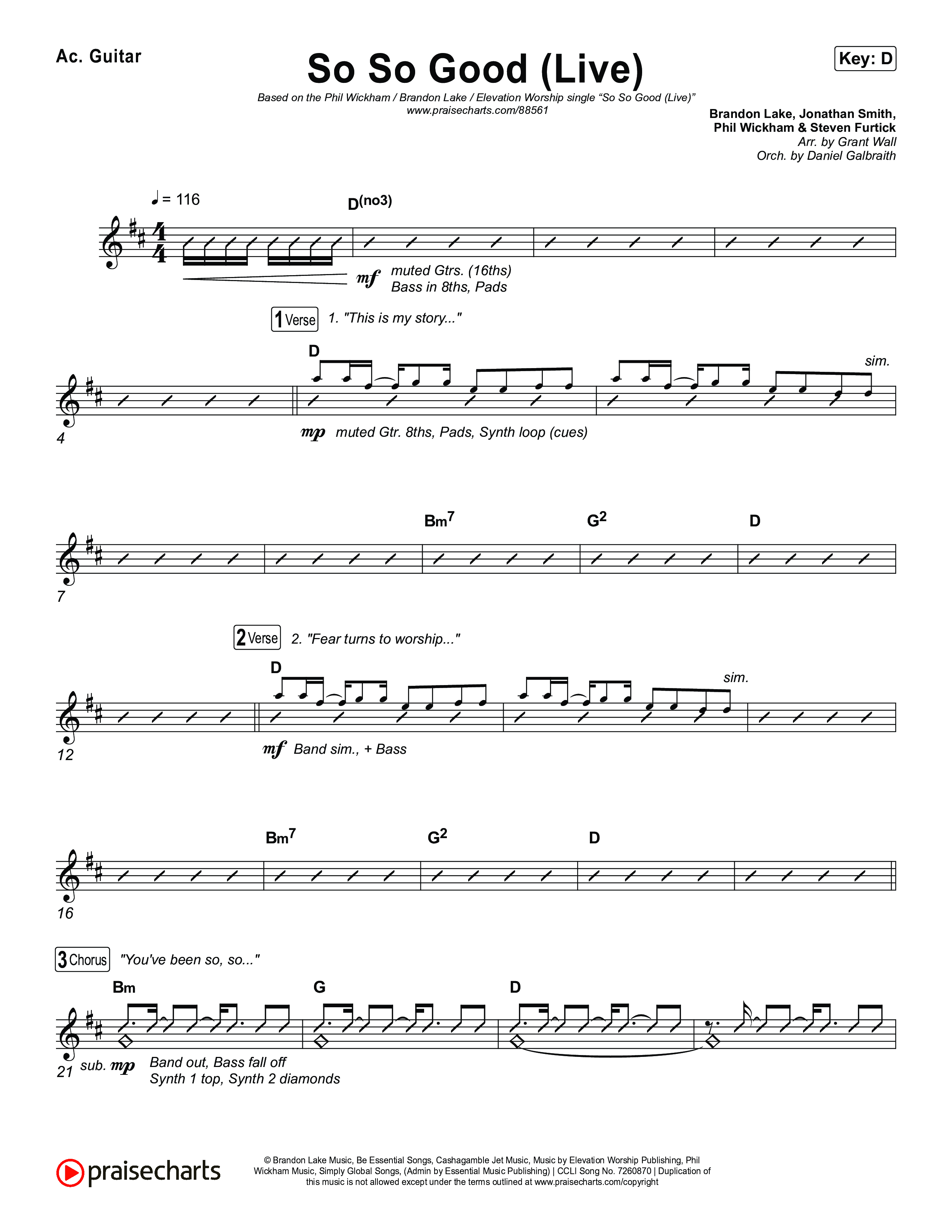 So So Good (Live) Acoustic Guitar (Phil Wickham / Brandon Lake / Elevation Worship)