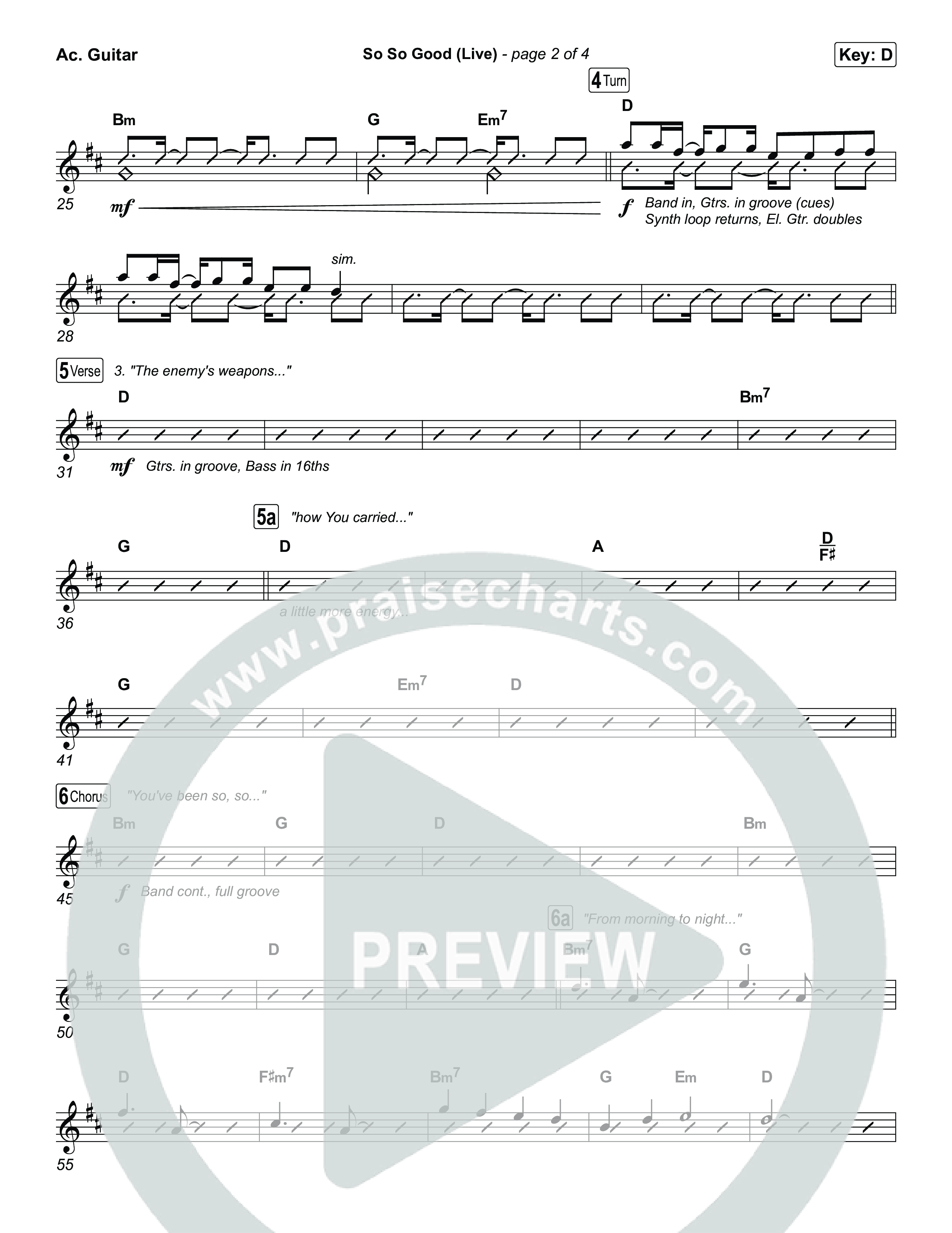 So So Good (Live) Acoustic Guitar (Phil Wickham / Brandon Lake / Elevation Worship)