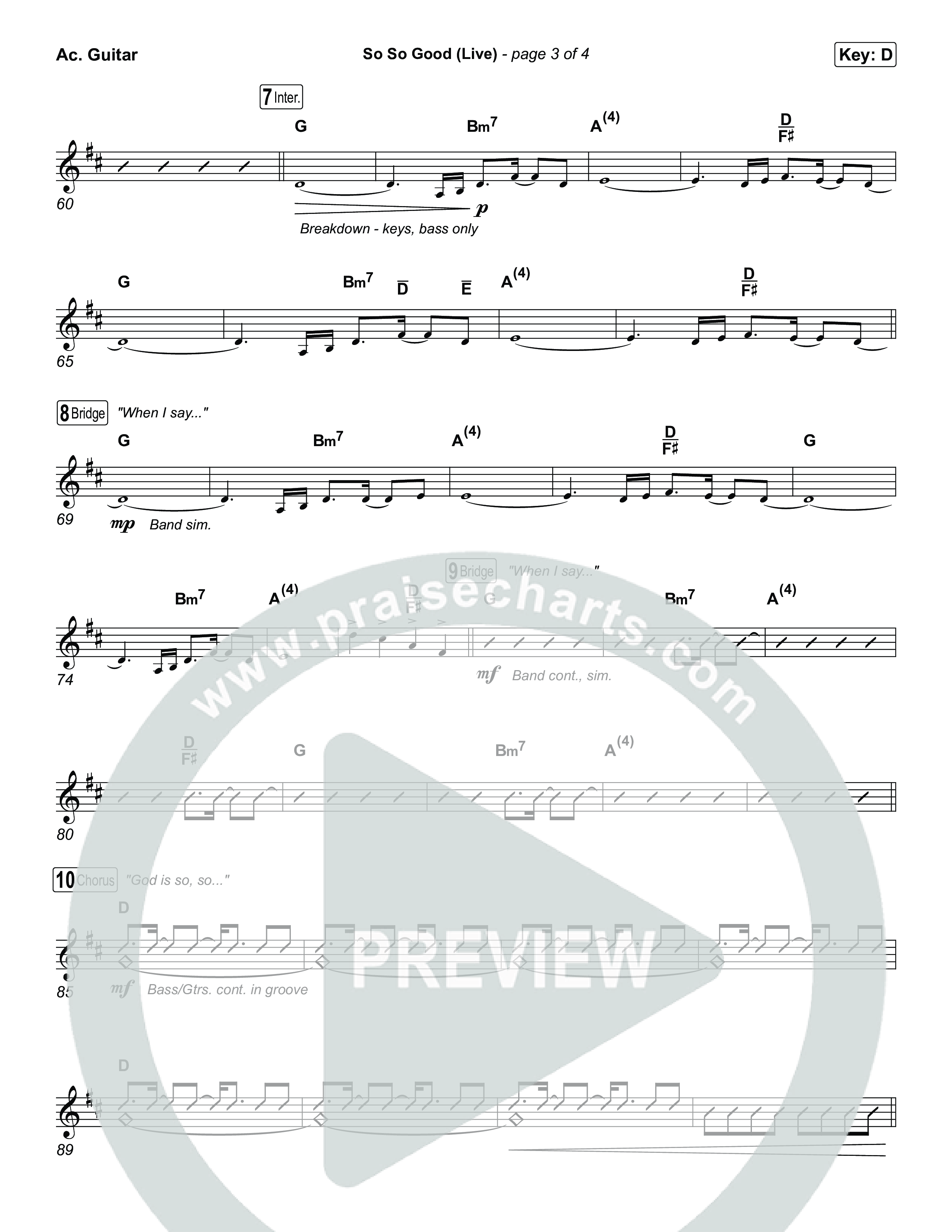 So So Good (Live) Acoustic Guitar (Phil Wickham / Brandon Lake / Elevation Worship)