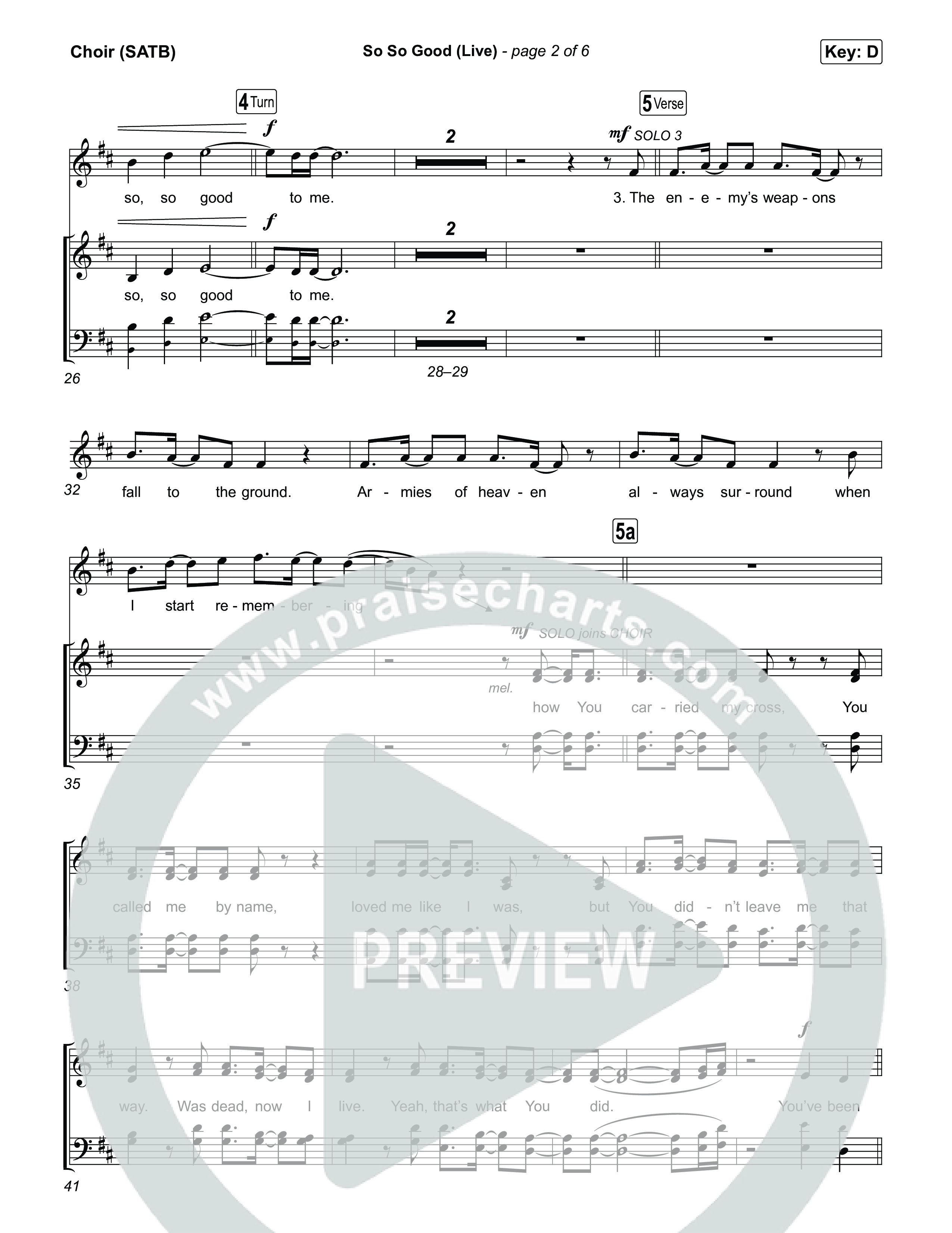 So So Good (Live) Choir Sheet (SATB) (Phil Wickham / Brandon Lake / Elevation Worship)