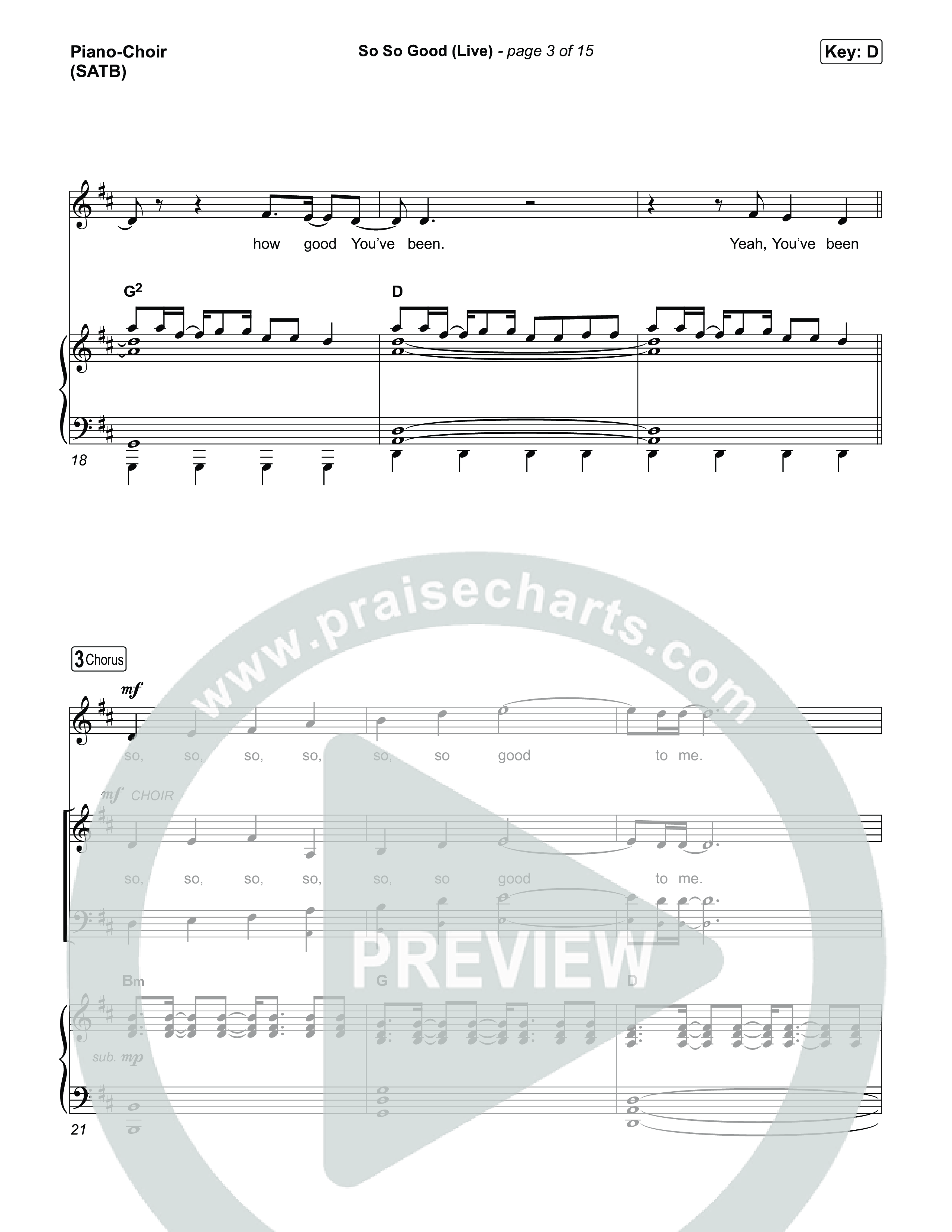 So So Good (Live) Piano/Vocal (SATB) (Phil Wickham / Brandon Lake / Elevation Worship)