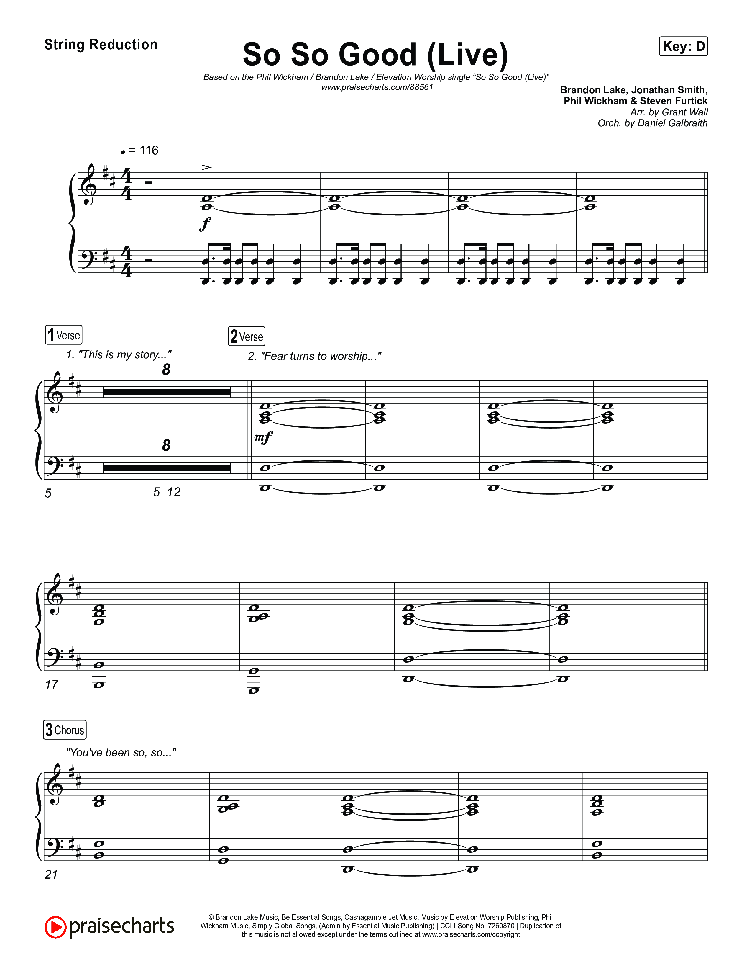 So So Good (Live) String Reduction (Phil Wickham / Brandon Lake / Elevation Worship)