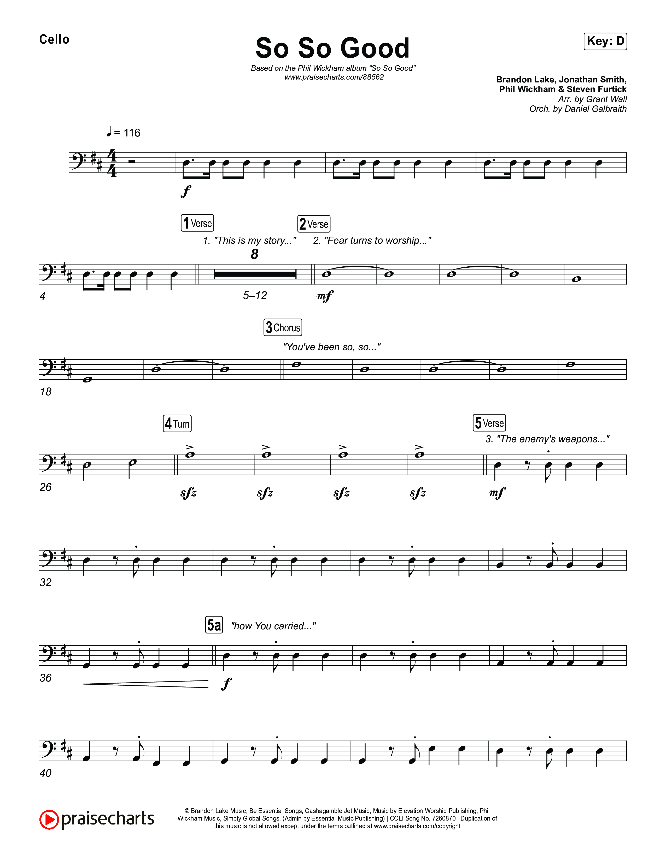 So So Good Cello (Phil Wickham)