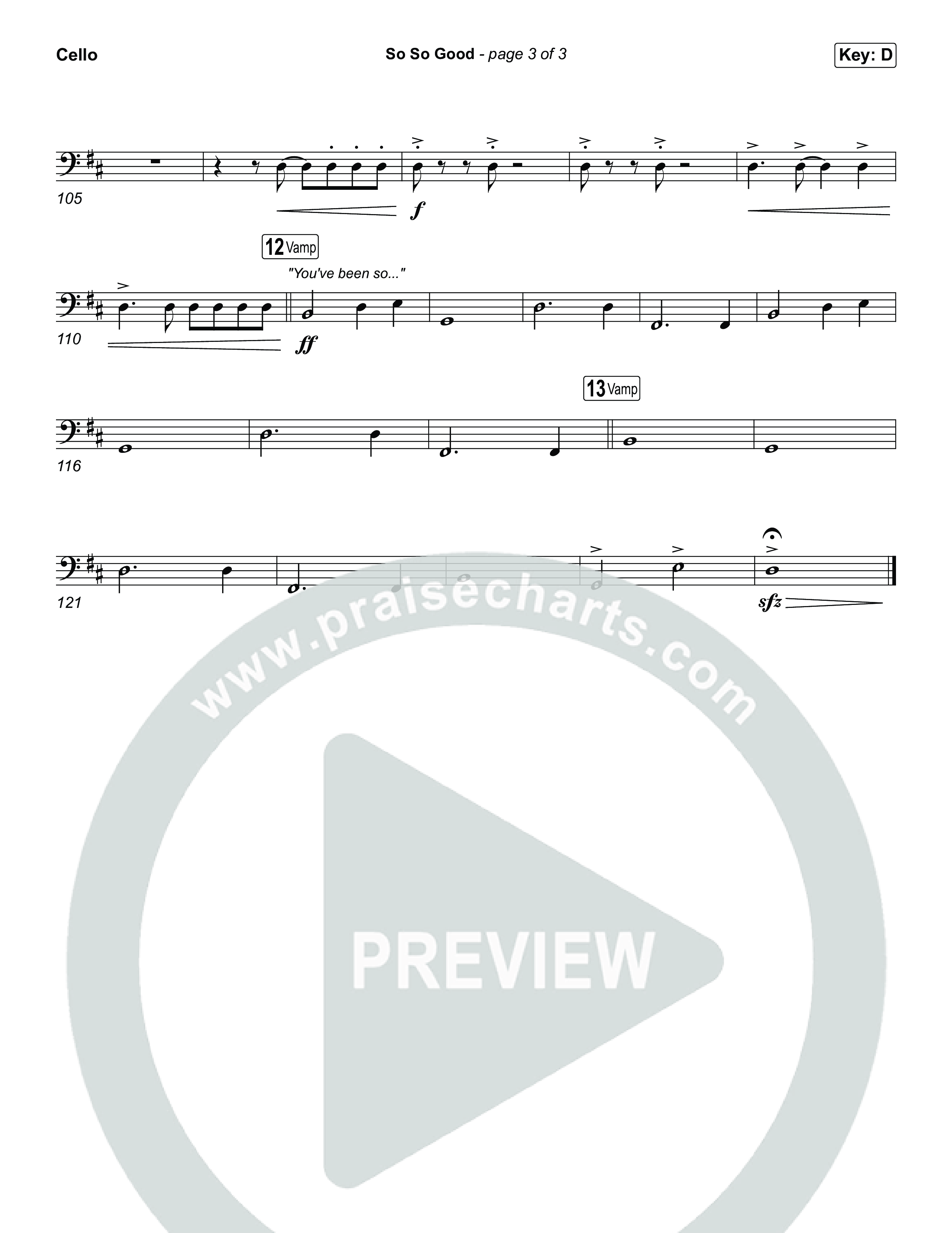 So So Good Cello (Phil Wickham)