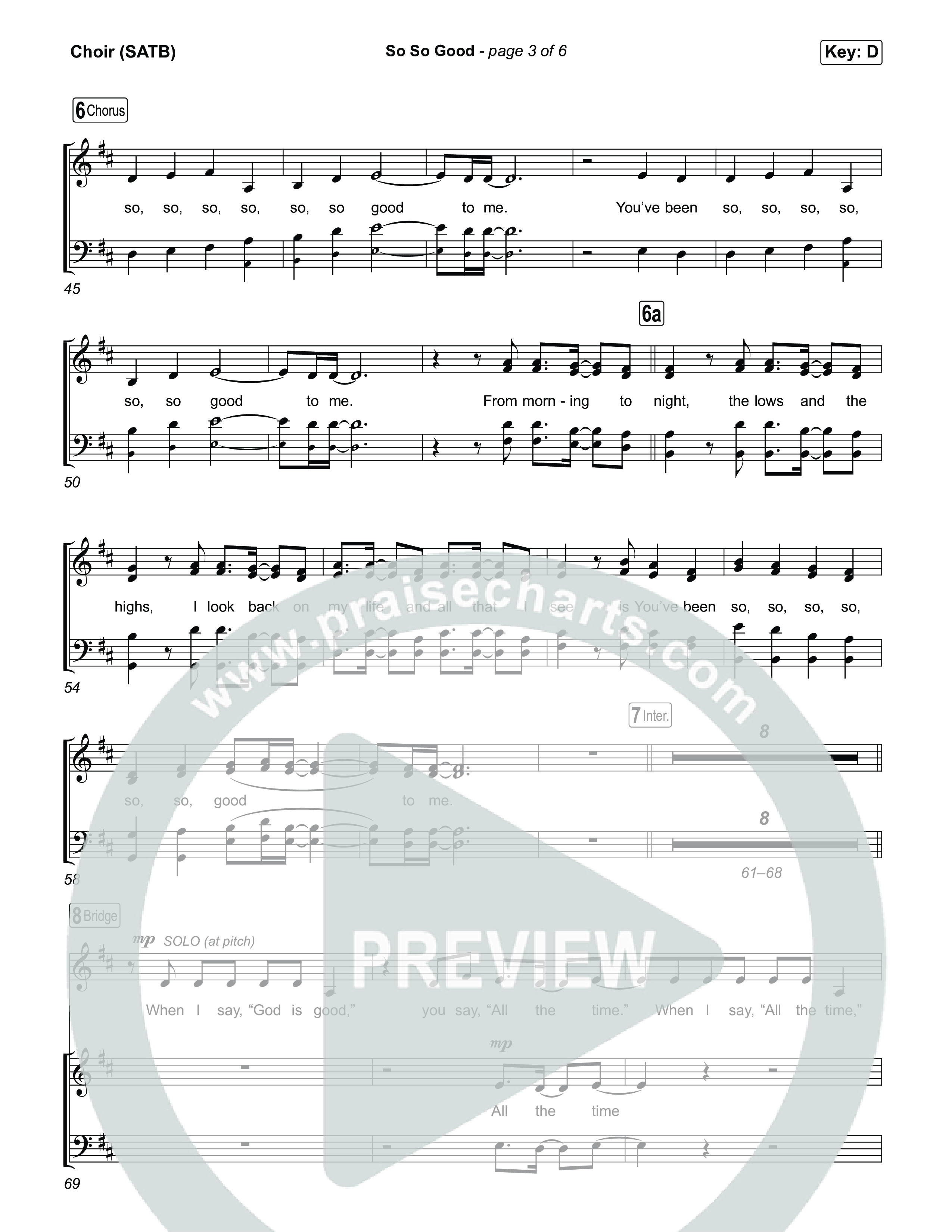 So So Good Choir Sheet (SATB) (Phil Wickham)
