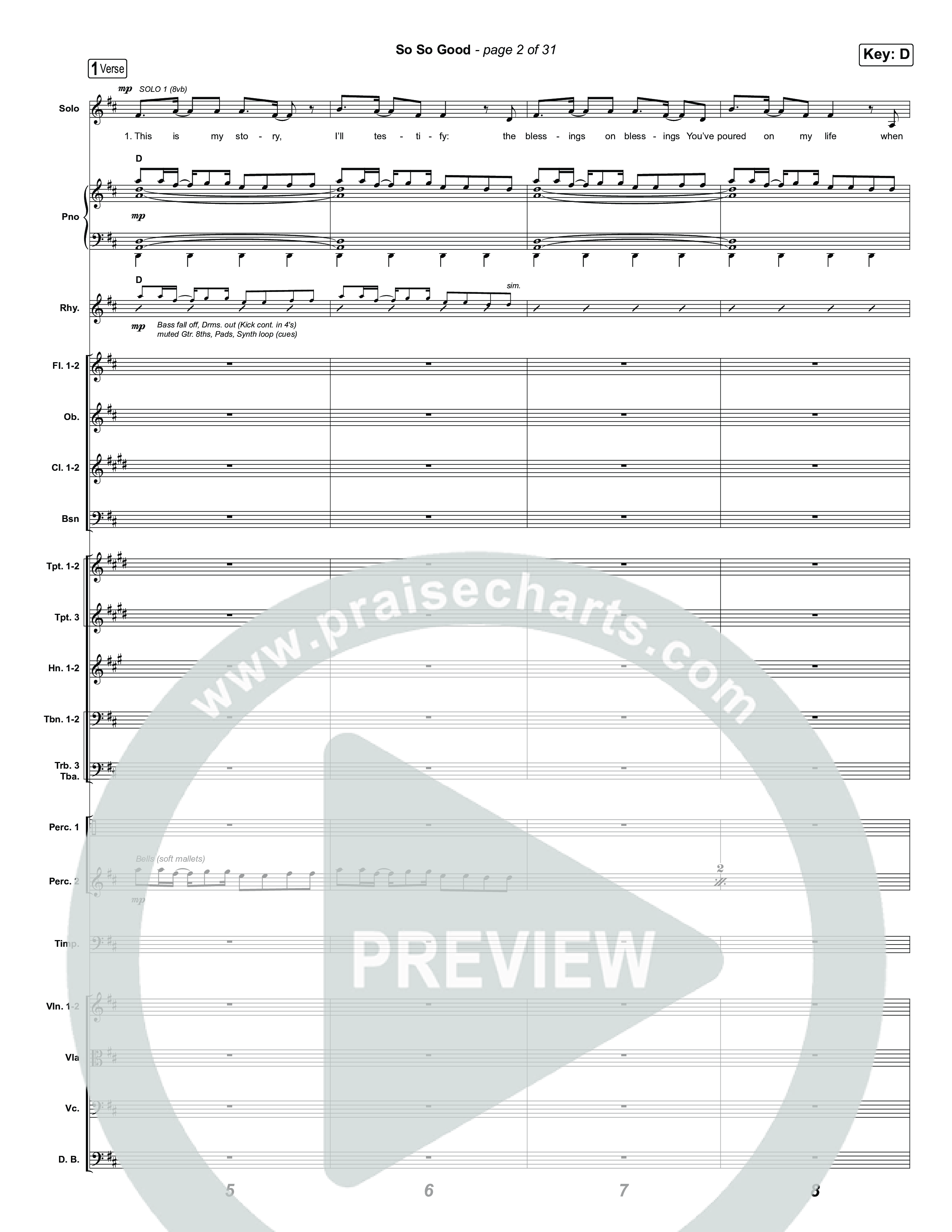 So So Good Conductor's Score (Phil Wickham)