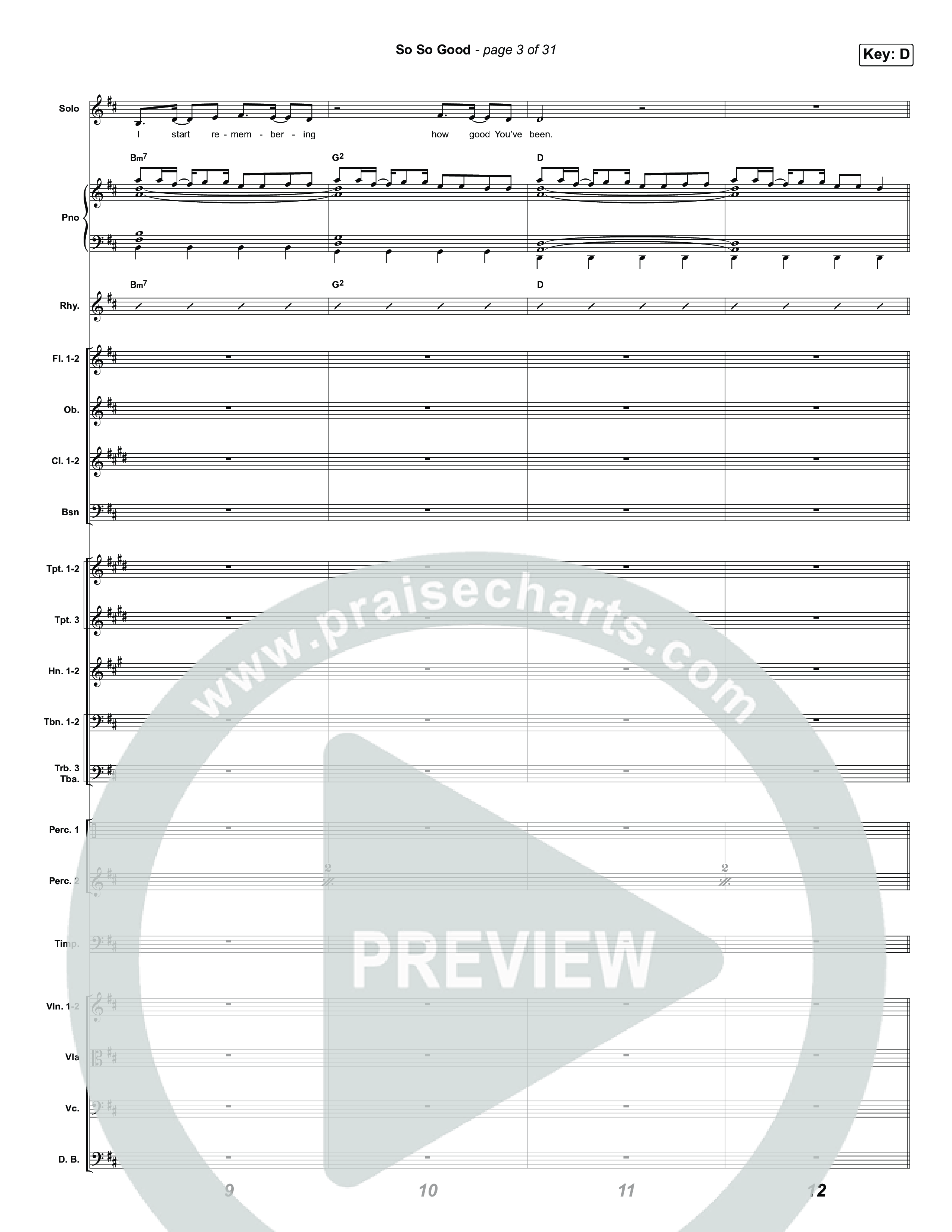 So So Good Conductor's Score (Phil Wickham)