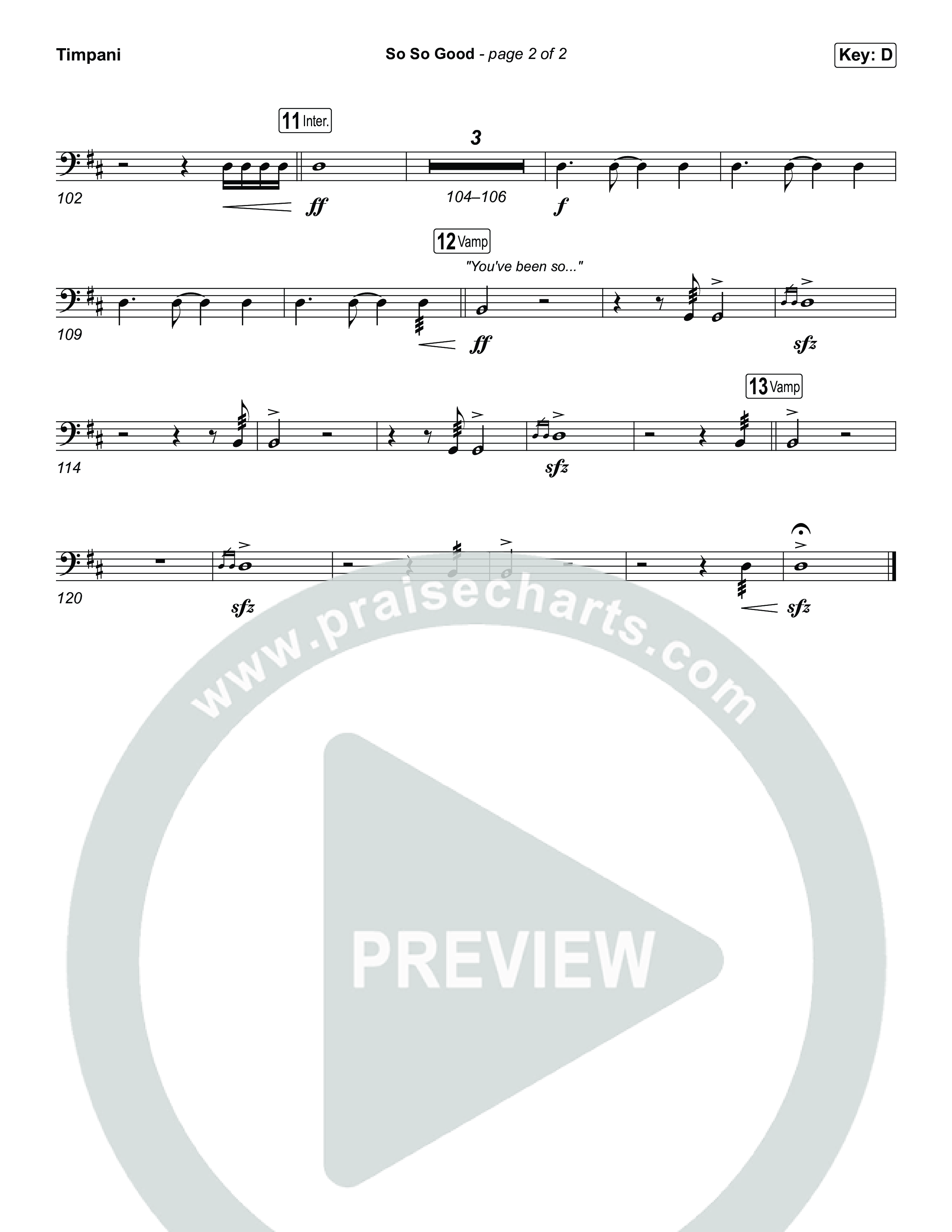 So So Good Timpani (Phil Wickham)