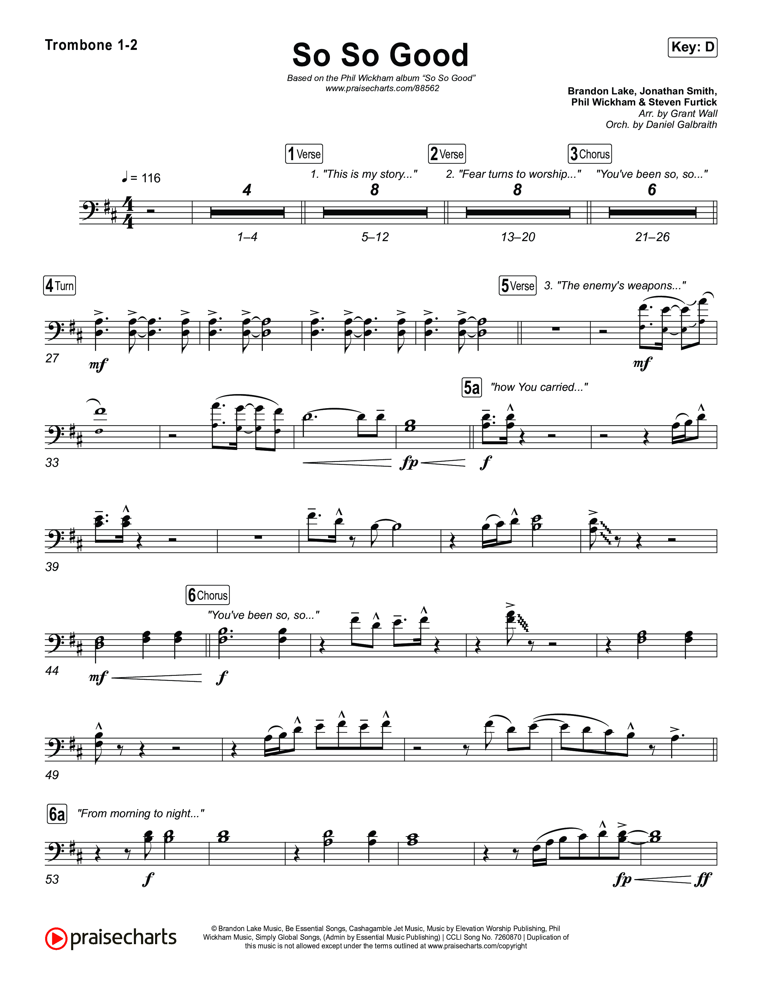 So So Good Trombone 1/2 (Phil Wickham)