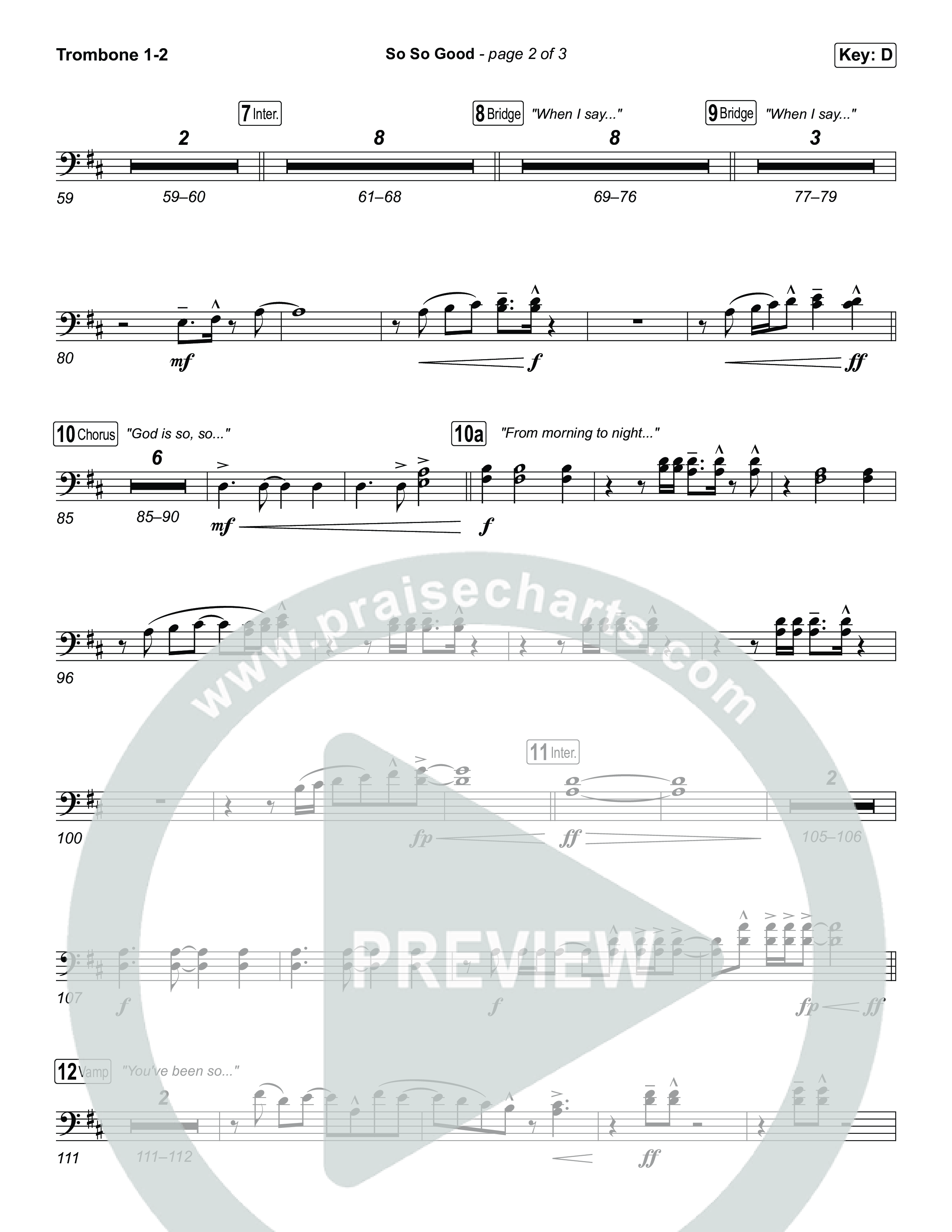 So So Good Trombone 1/2 (Phil Wickham)