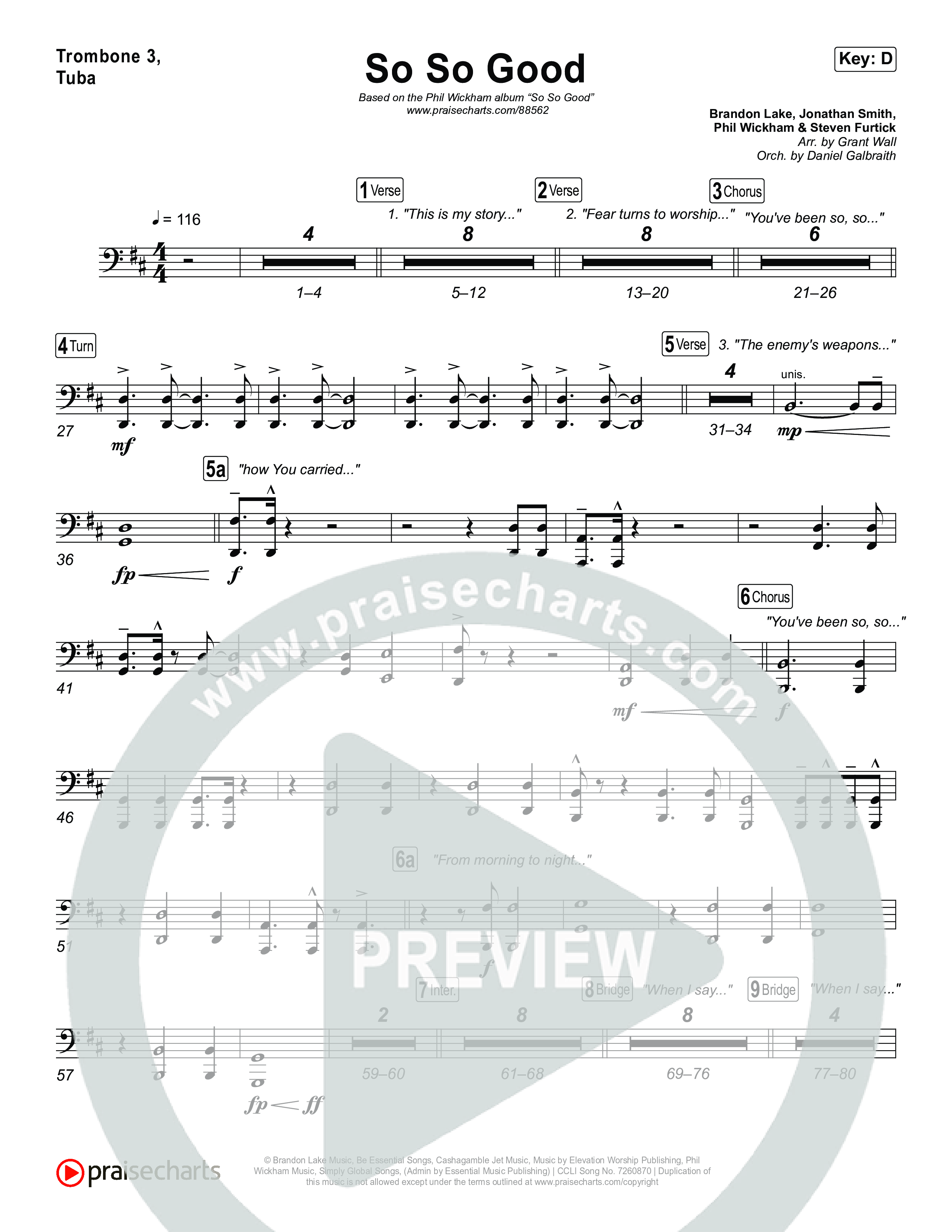 So So Good Trombone 3/Tuba (Phil Wickham)