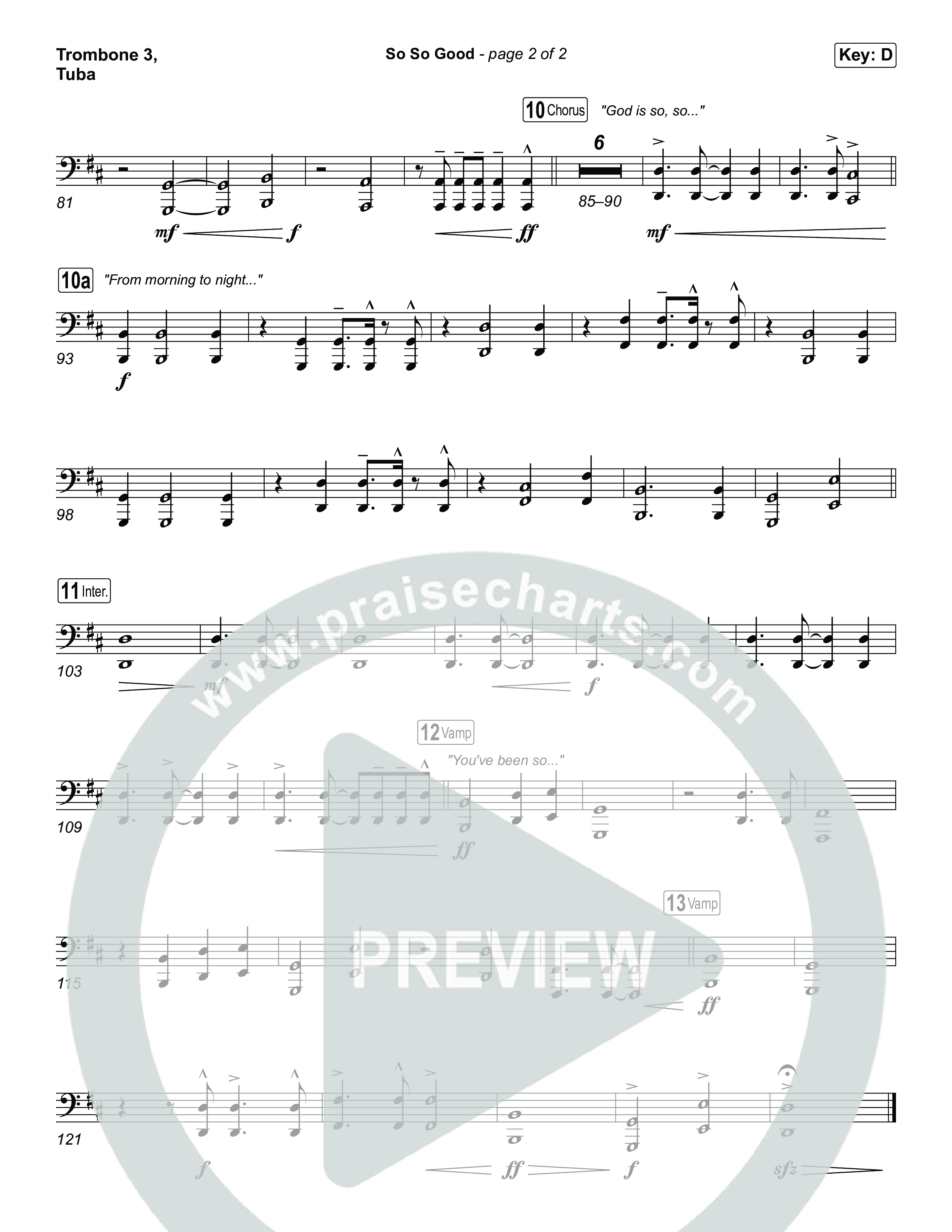 So So Good Trombone 3/Tuba (Phil Wickham)