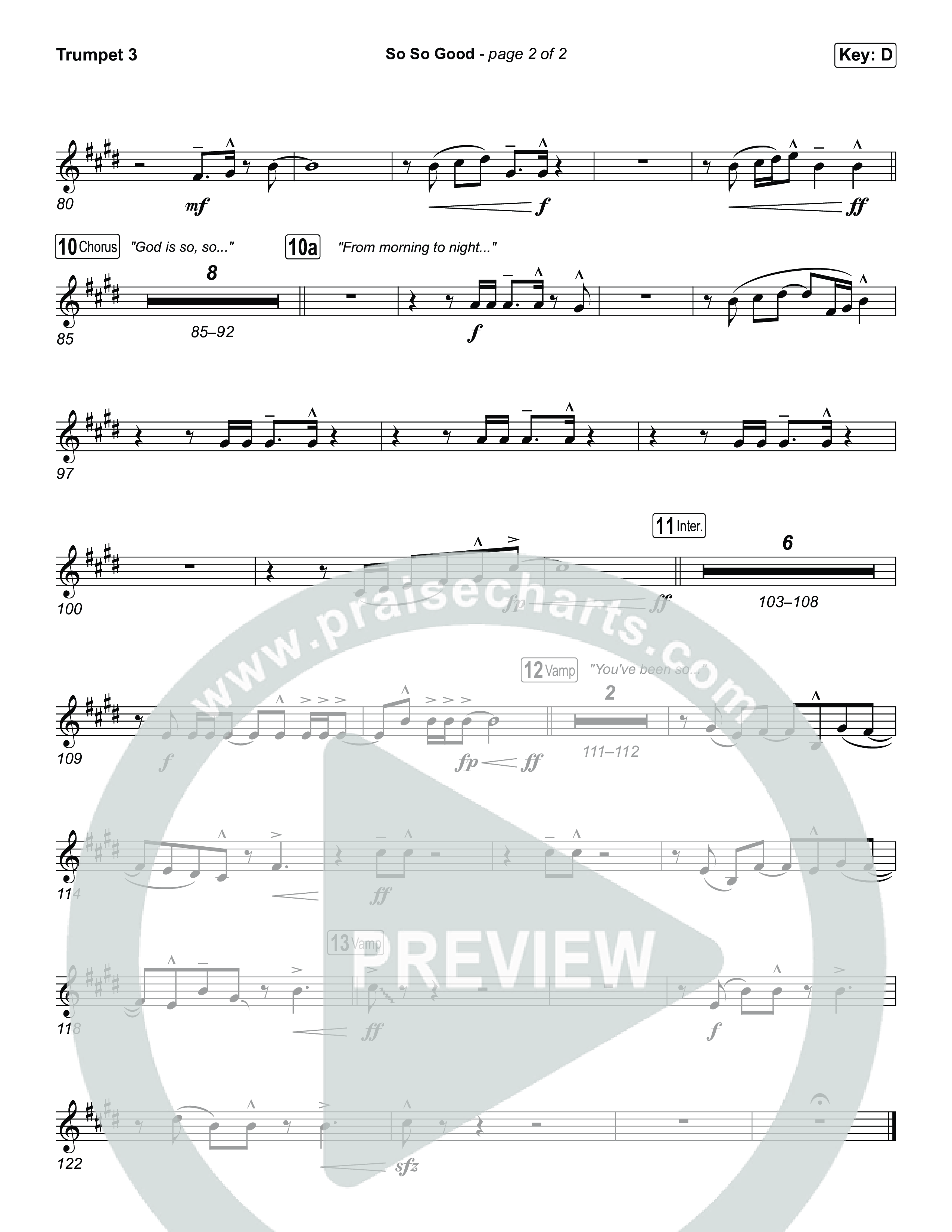 So So Good Trumpet 3 (Phil Wickham)