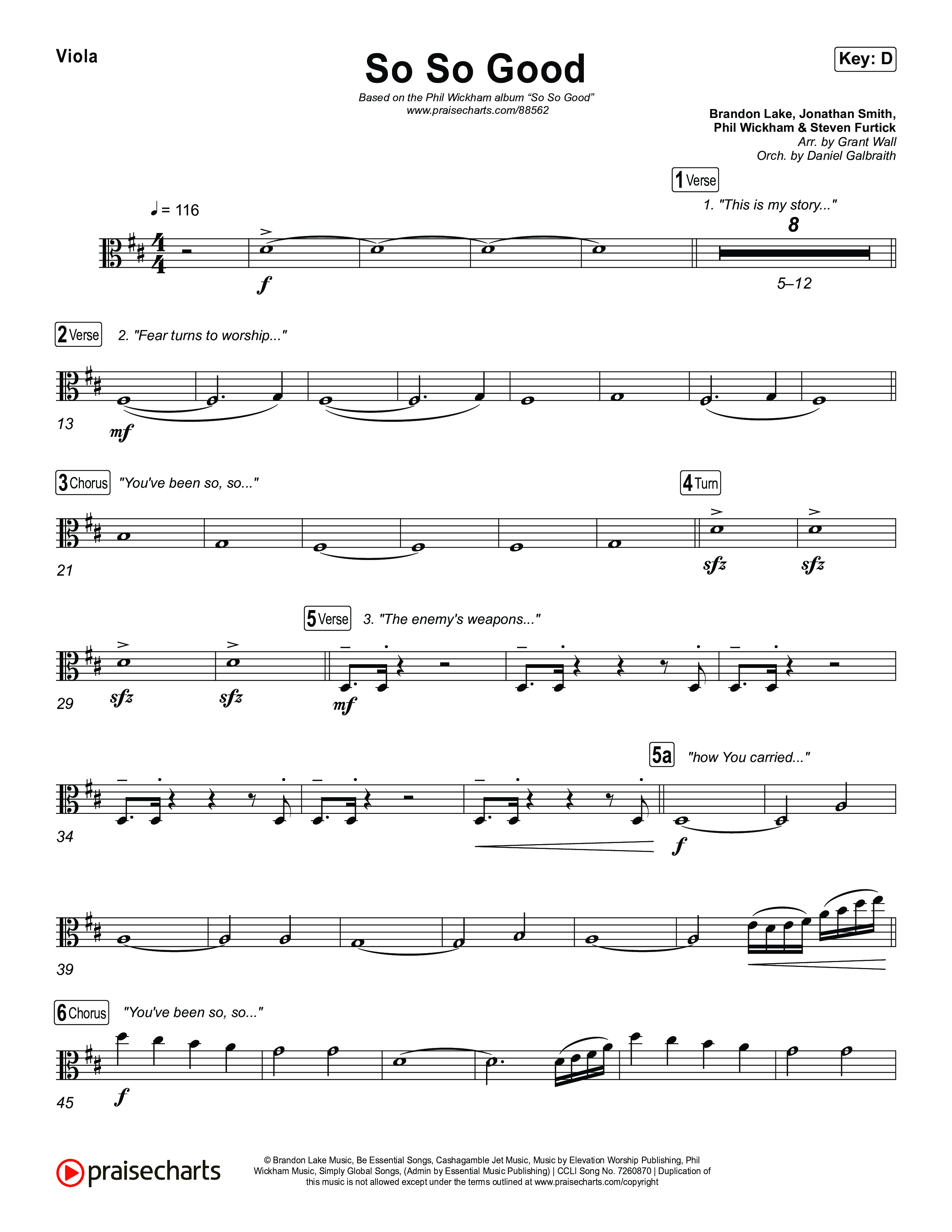 So So Good Viola (Phil Wickham)