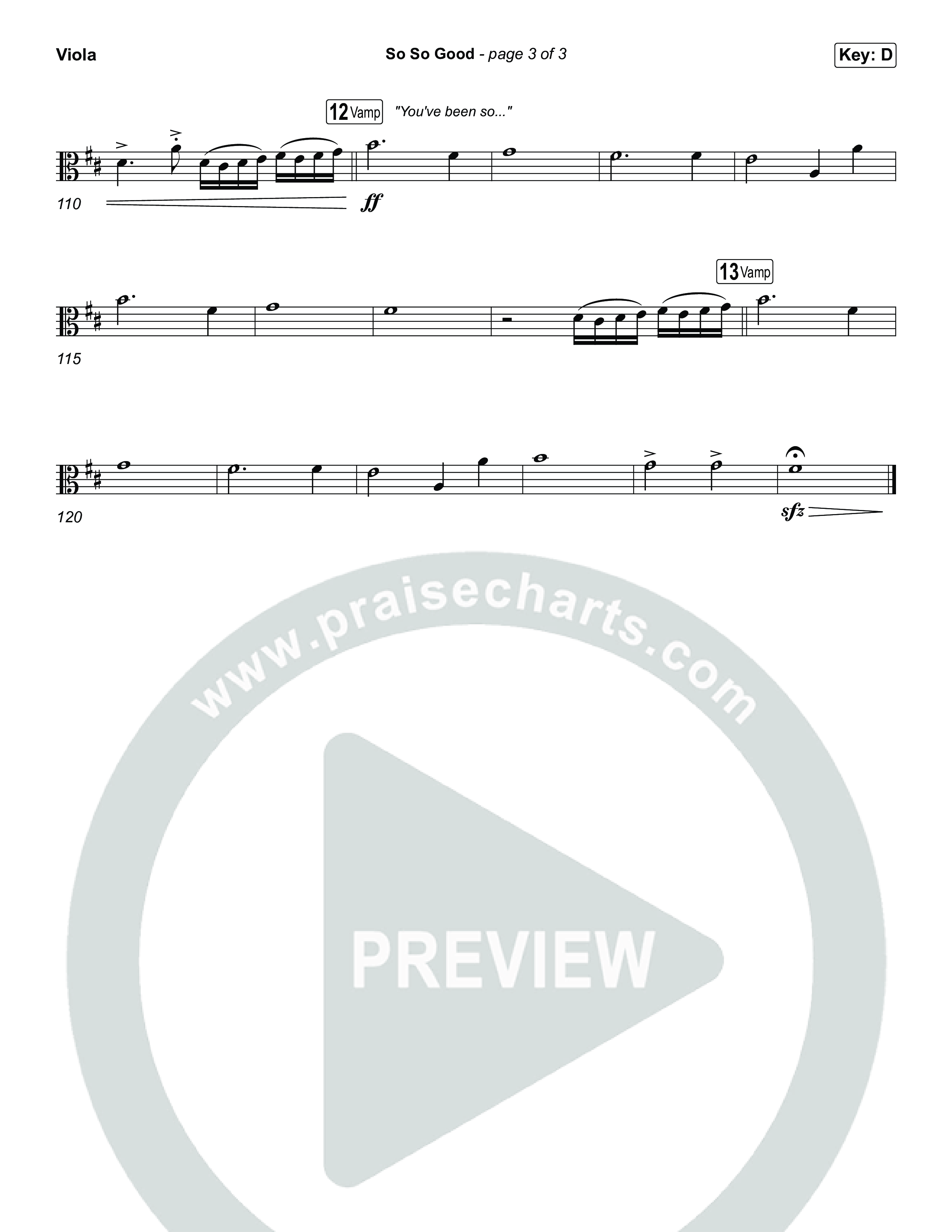 So So Good Viola (Phil Wickham)