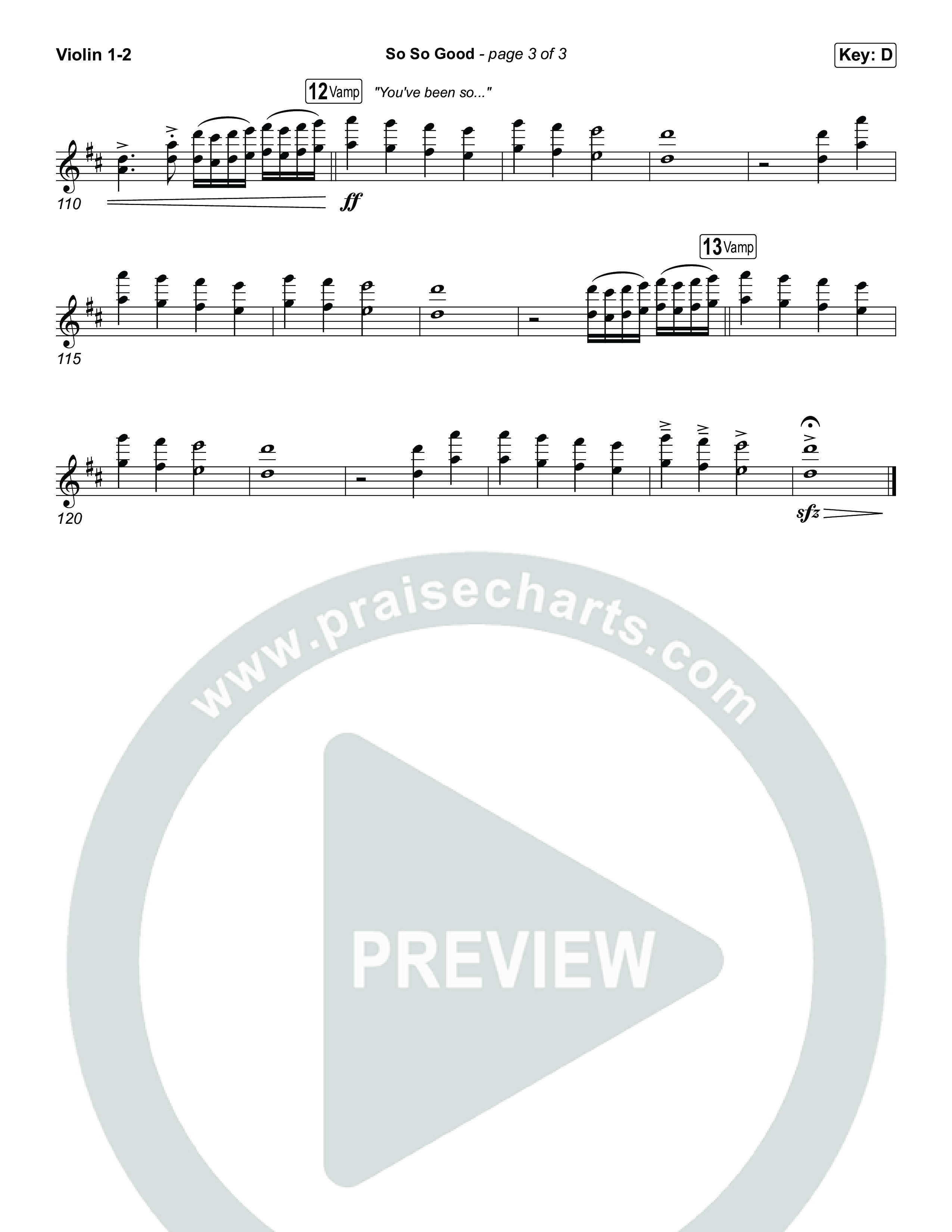 So So Good Violin 1,2 (Phil Wickham)