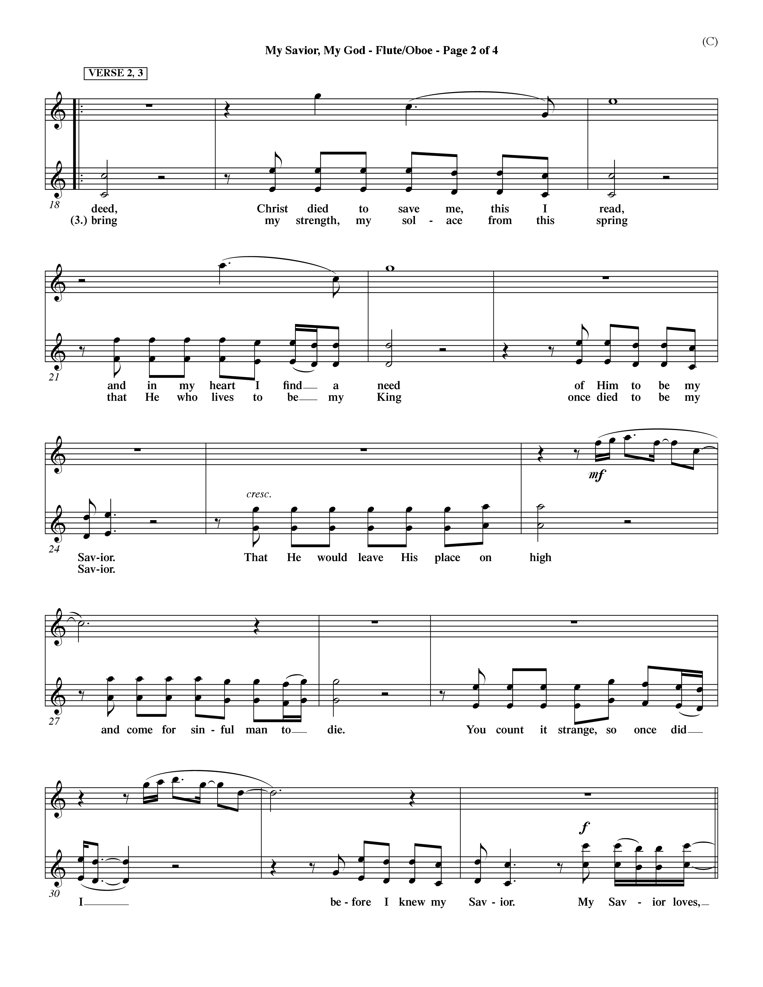 My Savior My God (Choral Anthem SATB) Flute/Oboe (Word Music Choral / Orch. Dave Williamson)