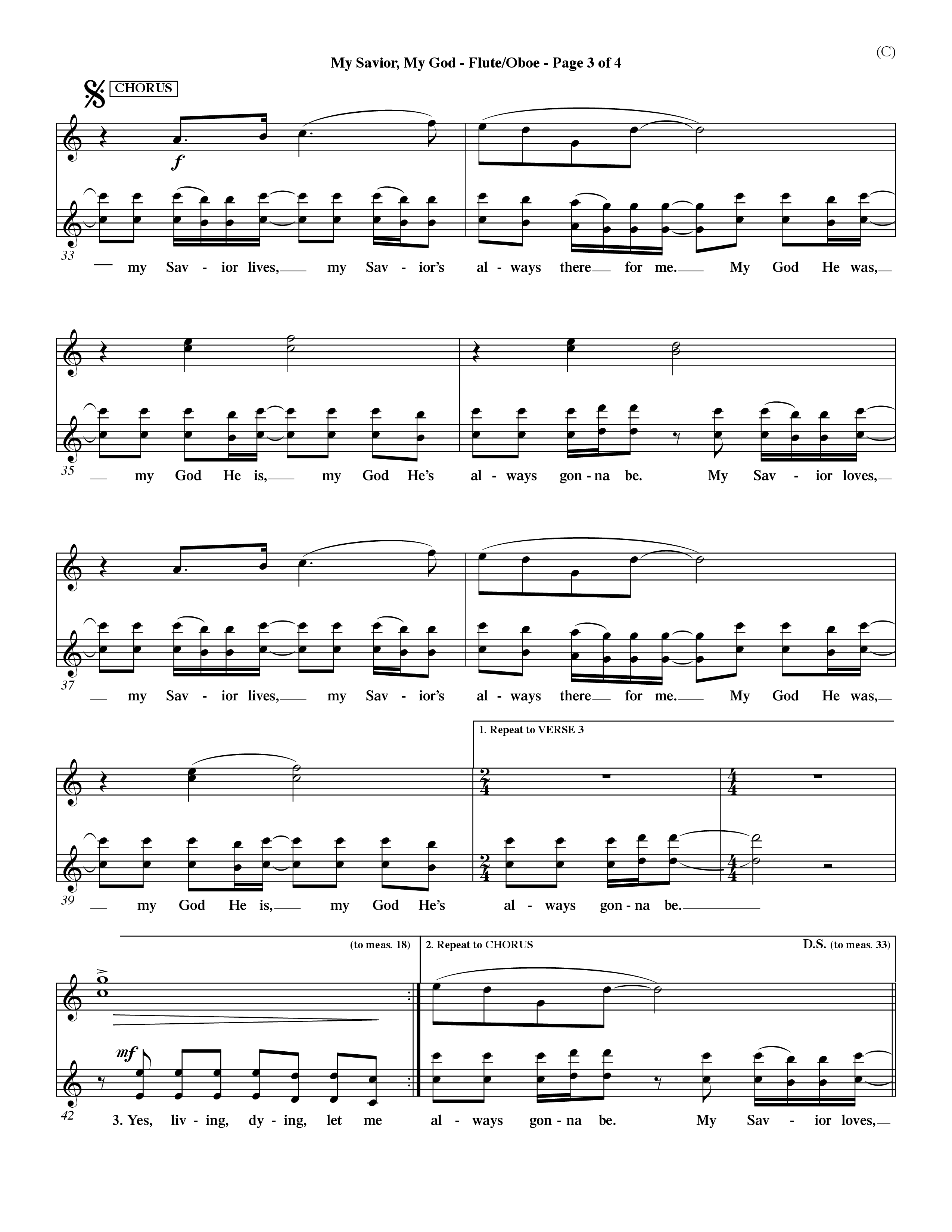 My Savior My God (Choral Anthem SATB) Flute/Oboe (Word Music Choral / Orch. Dave Williamson)