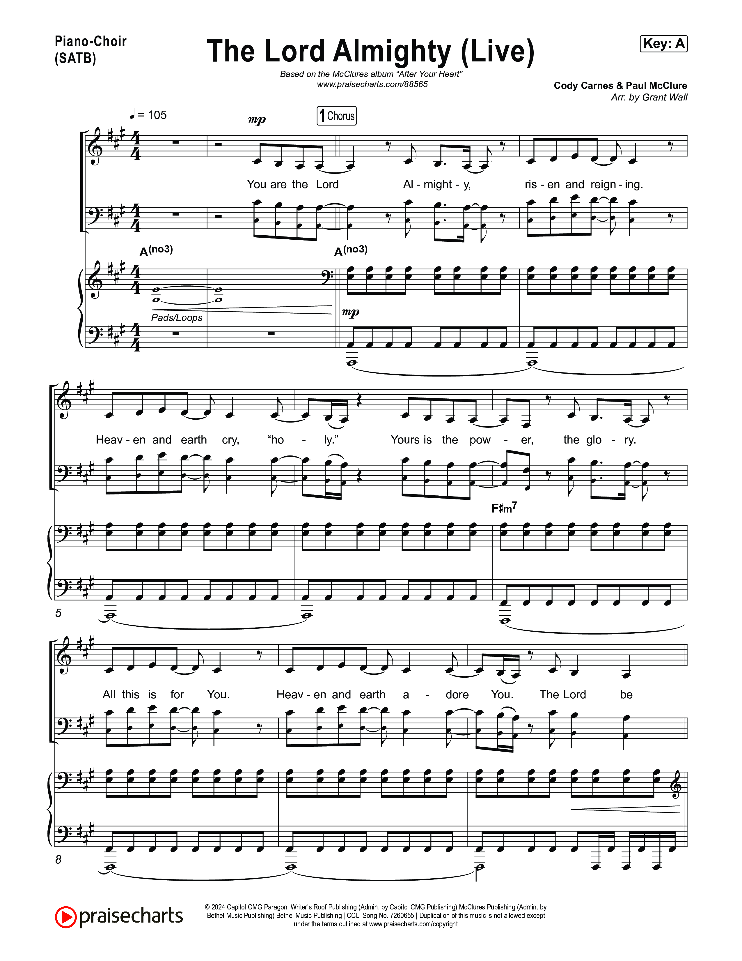 The Lord Almighty (Live) Piano/Vocal Pack (The McClures)