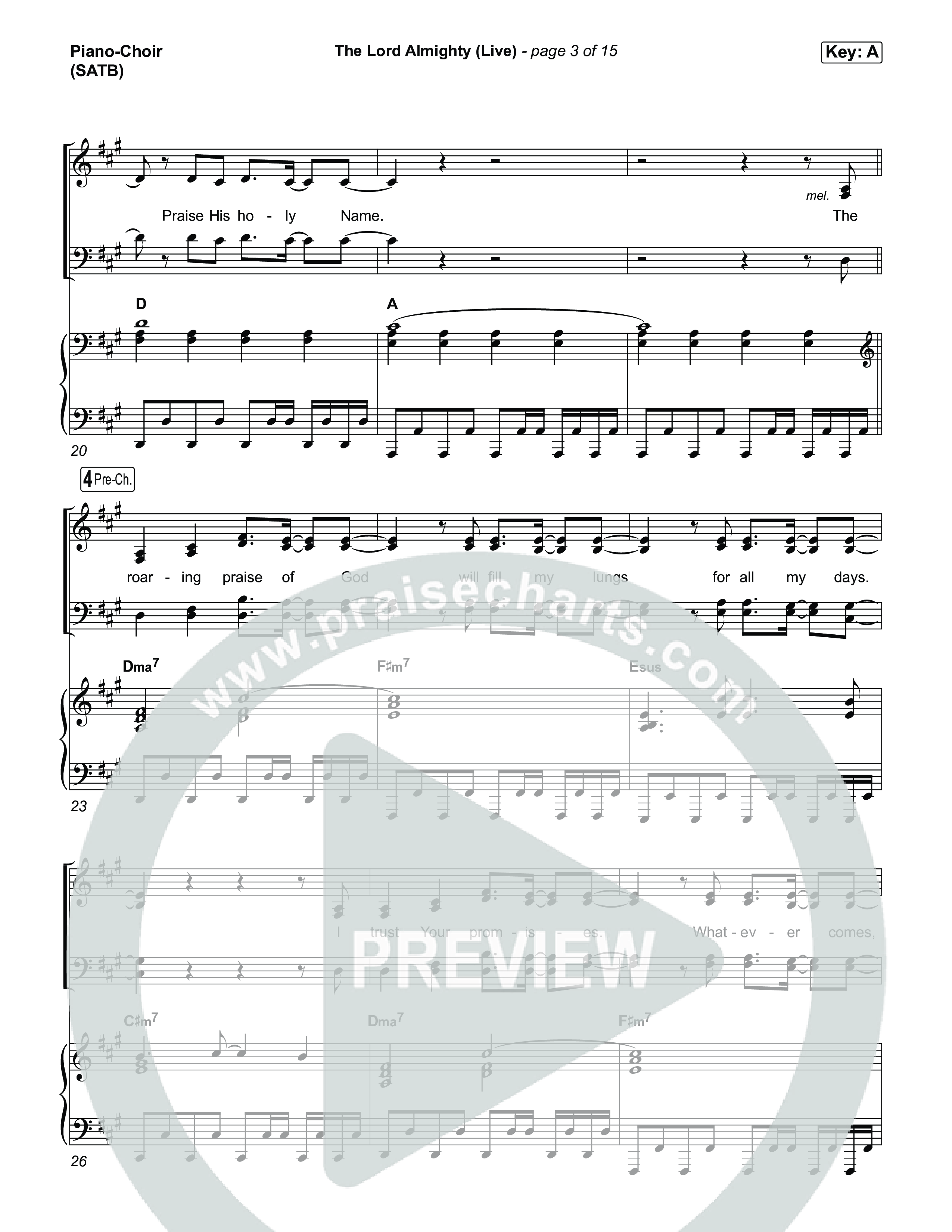 The Lord Almighty (Live) Piano/Vocal Pack (The McClures)