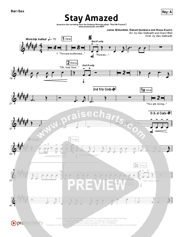 Stay Amazed Bari Sax (Gateway Worship)