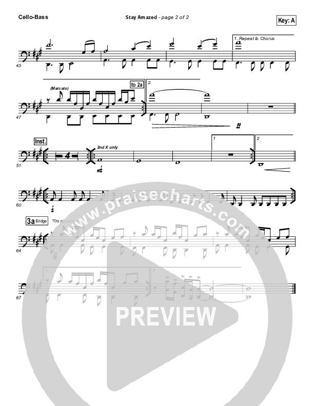 Stay Amazed Cello/Bass (Gateway Worship)