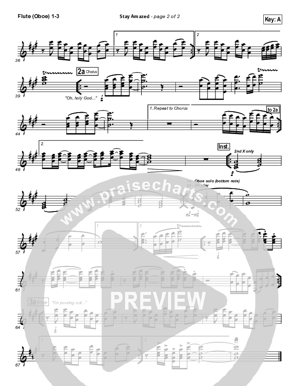 Stay Amazed Flute/Oboe 1/2/3 (Gateway Worship)