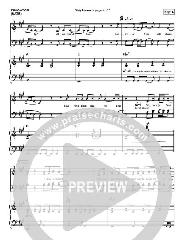 Stay Amazed Piano/Vocal & Lead (Gateway Worship)