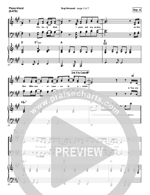 Stay Amazed Piano/Vocal & Lead (Gateway Worship)