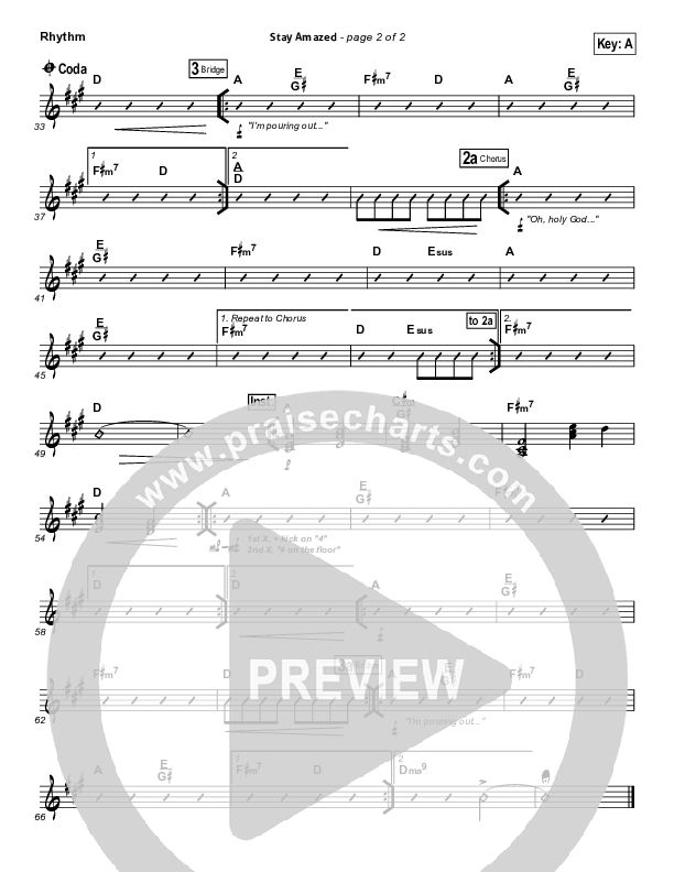 Stay Amazed Rhythm Chart (Gateway Worship)